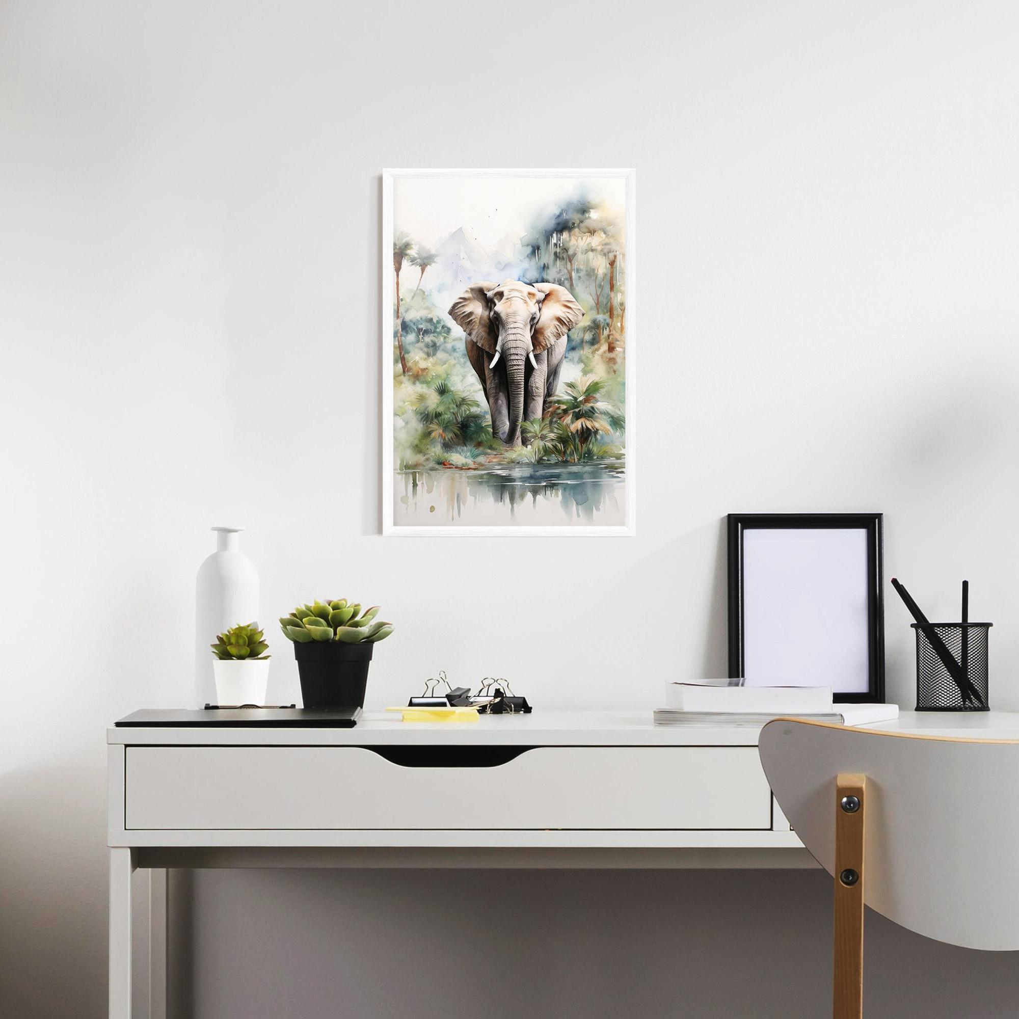 Keretezett Poszter Wild Watercolor Elephant mockup 7