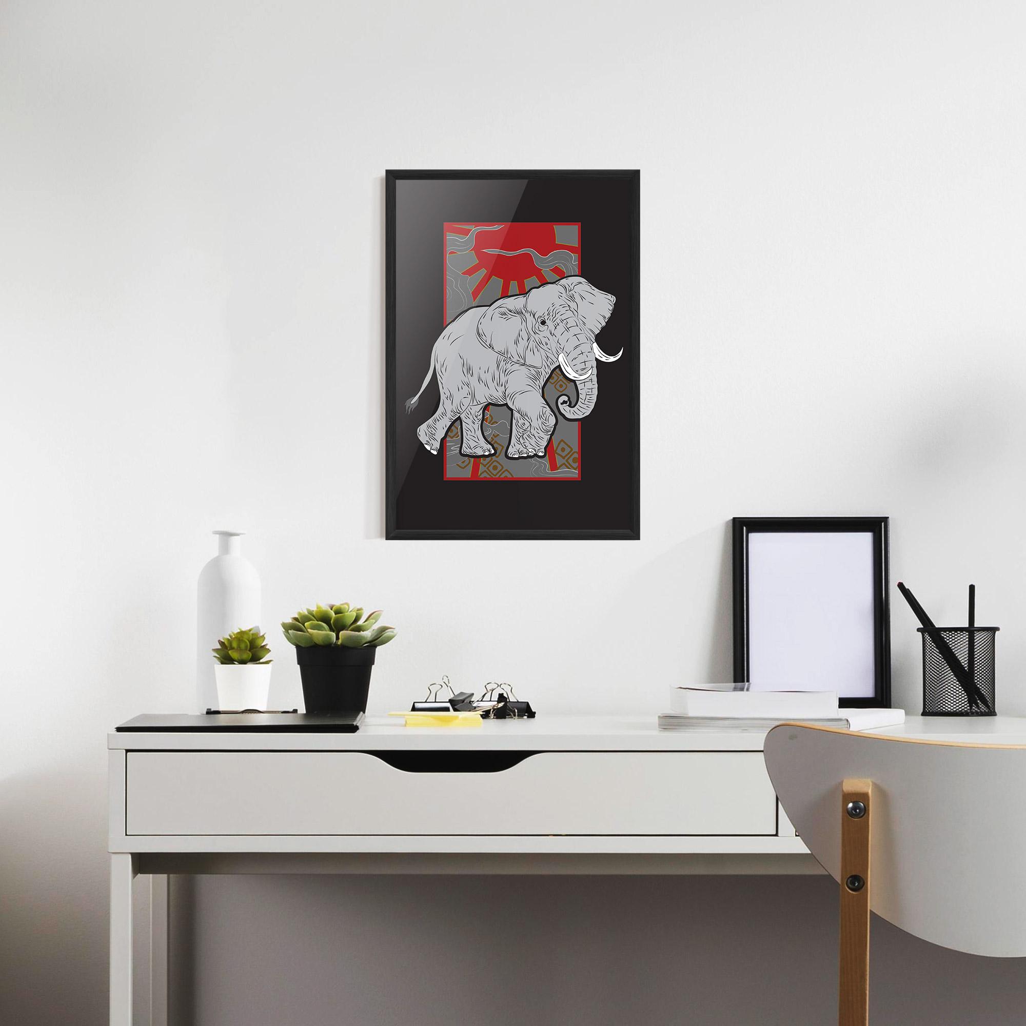 Keretezett Poszter Asian Elephant mockup 7