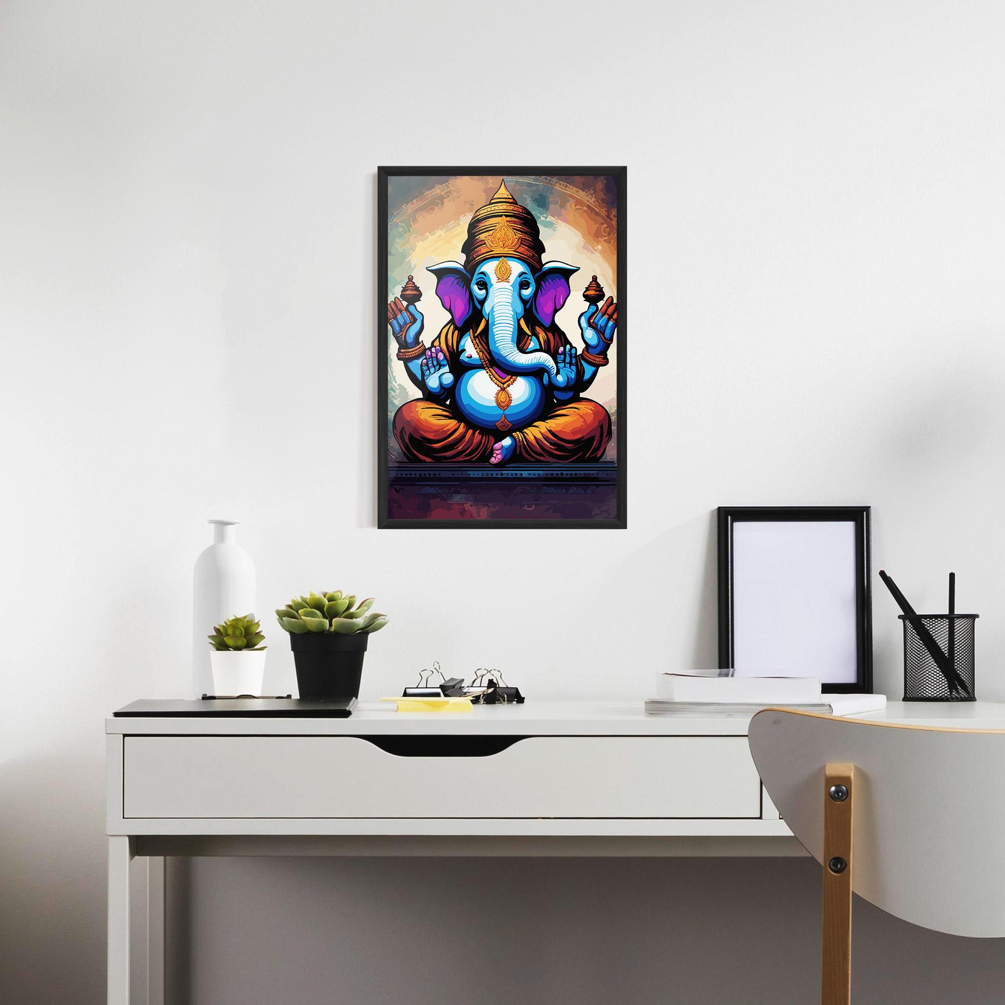 Keretezett Poszter Ganesh Colorful mockup 7