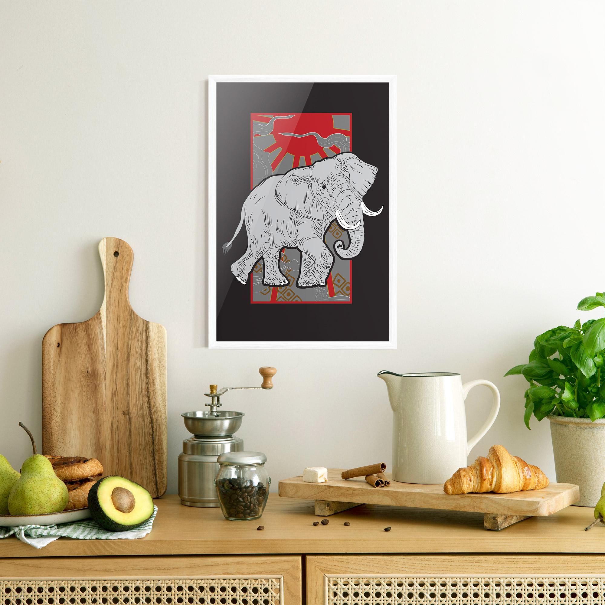 Keretezett Poszter Asian Elephant mockup 8