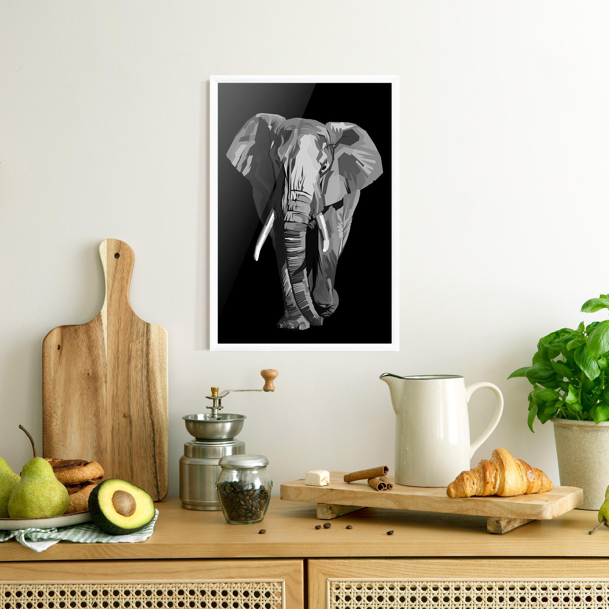 Keretezett Poszter Beautiful Grey Elephant mockup 8