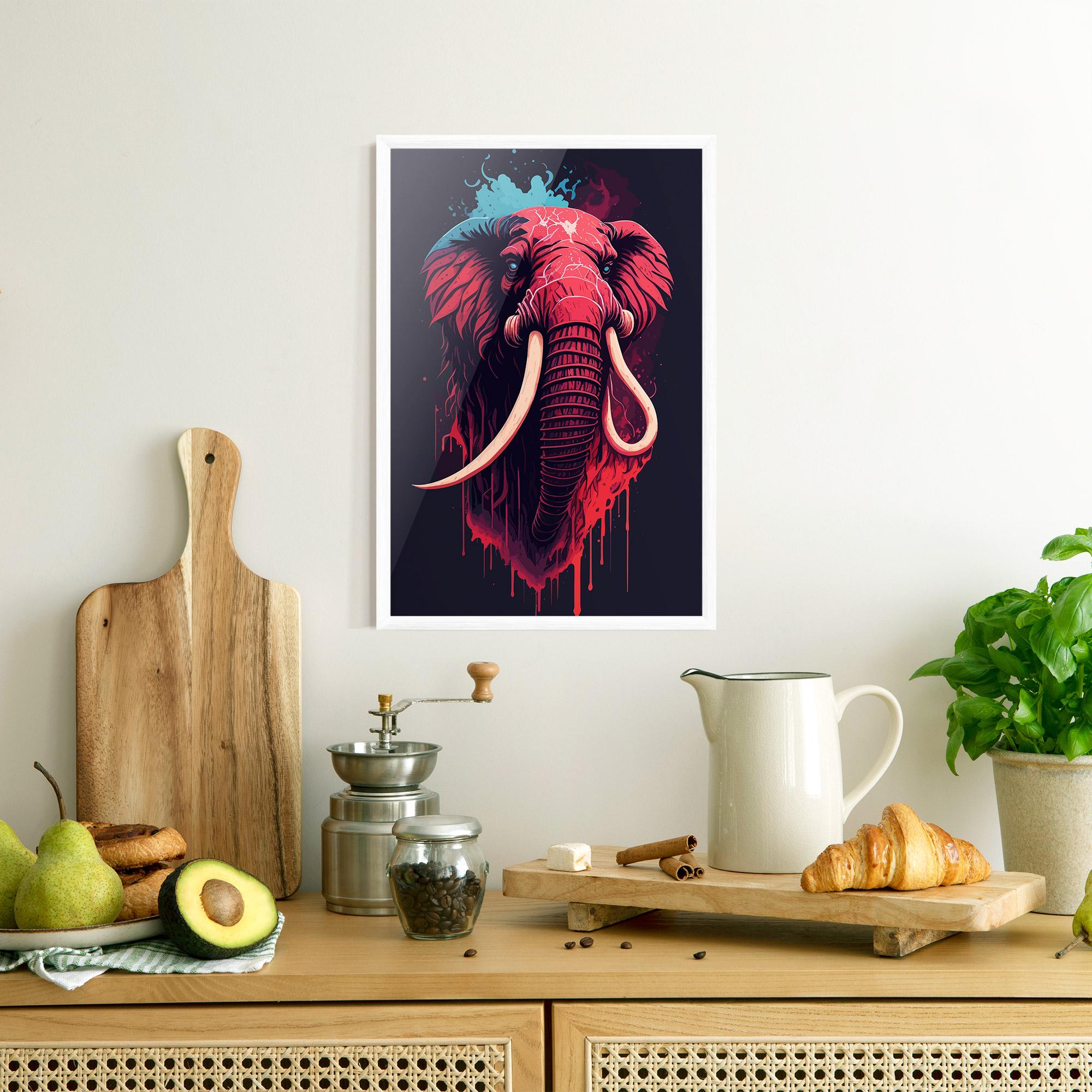 Keretezett Poszter Blue Red Elephant mockup 8