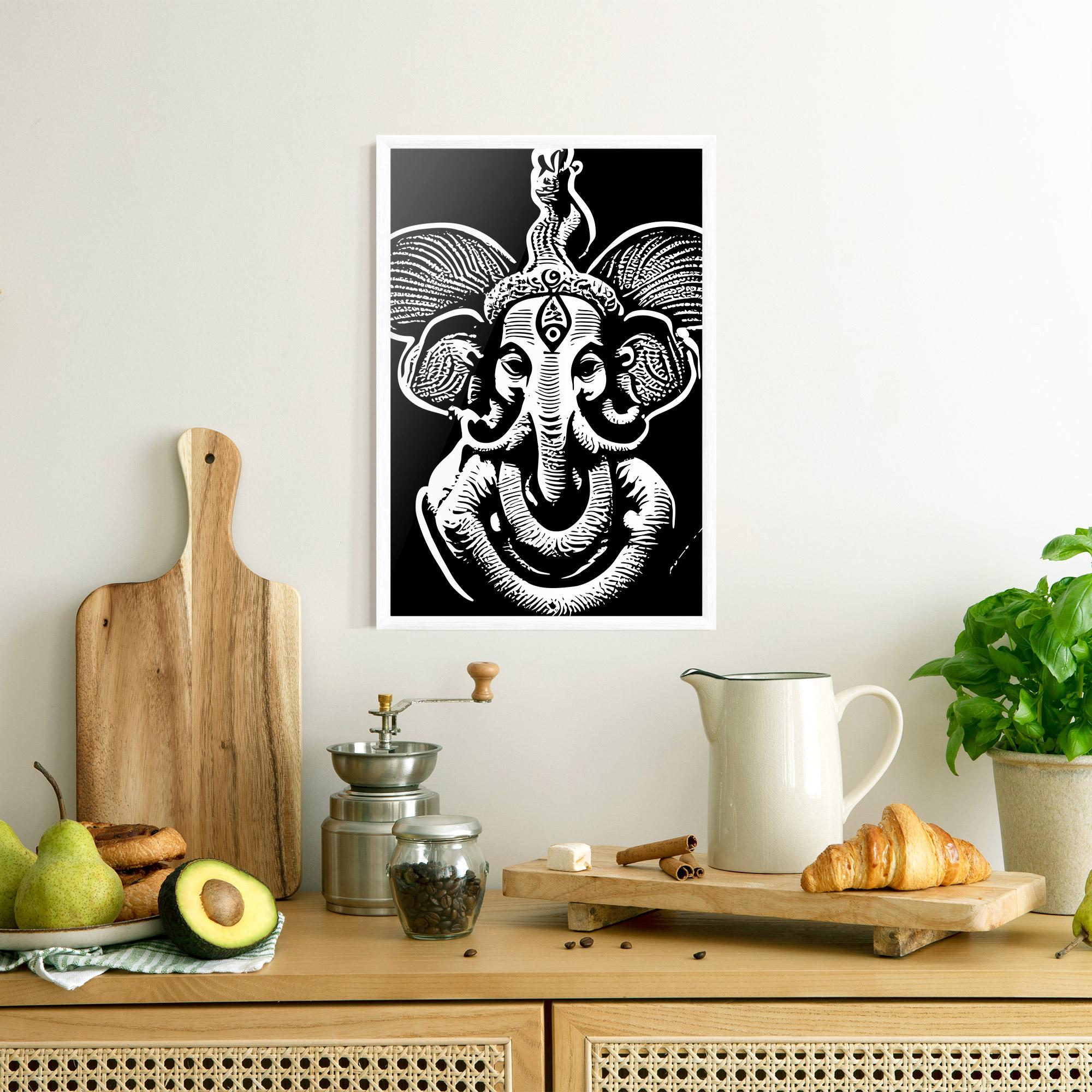 Keretezett Poszter White Head Elephant mockup 8