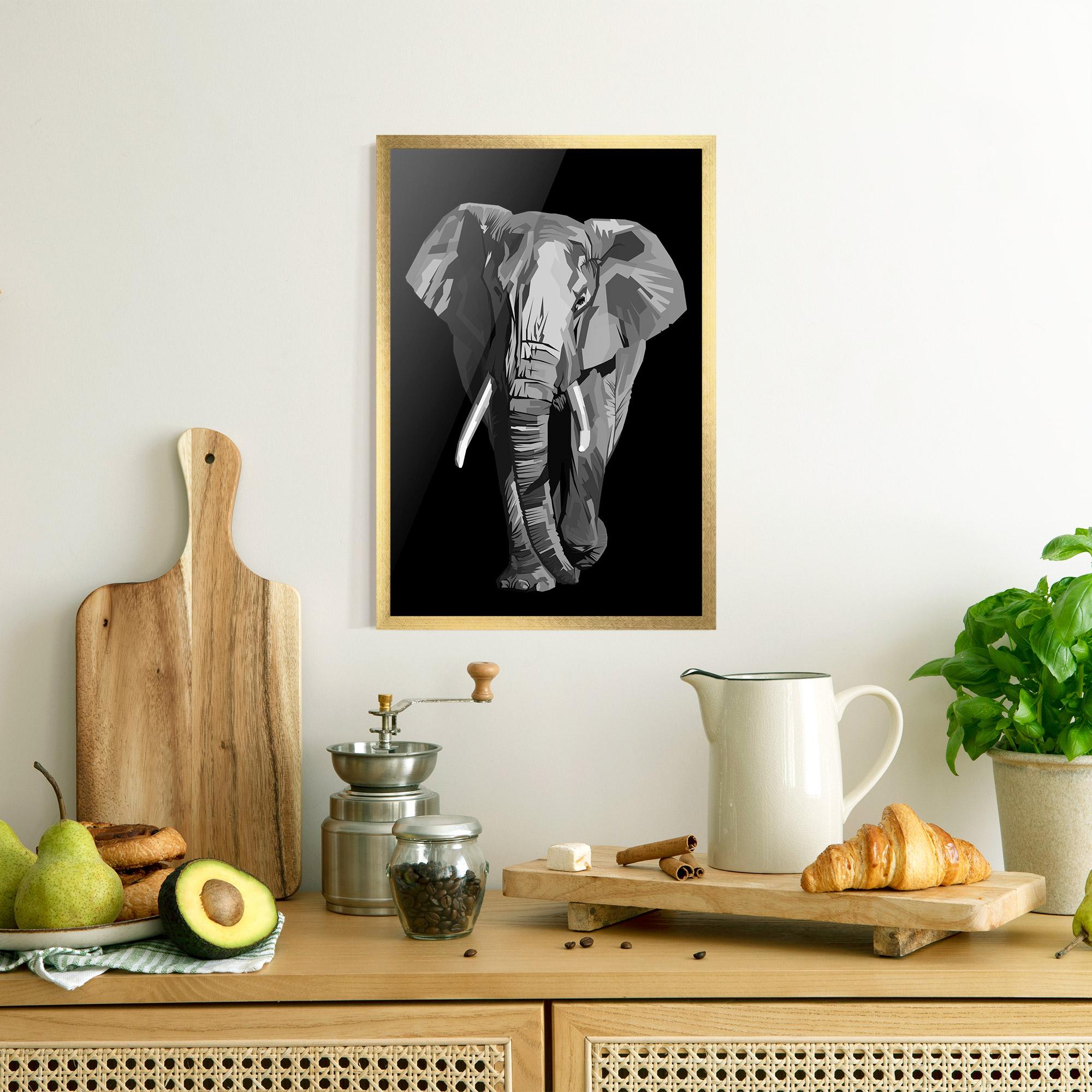 Keretezett Poszter Beautiful Grey Elephant mockup 8