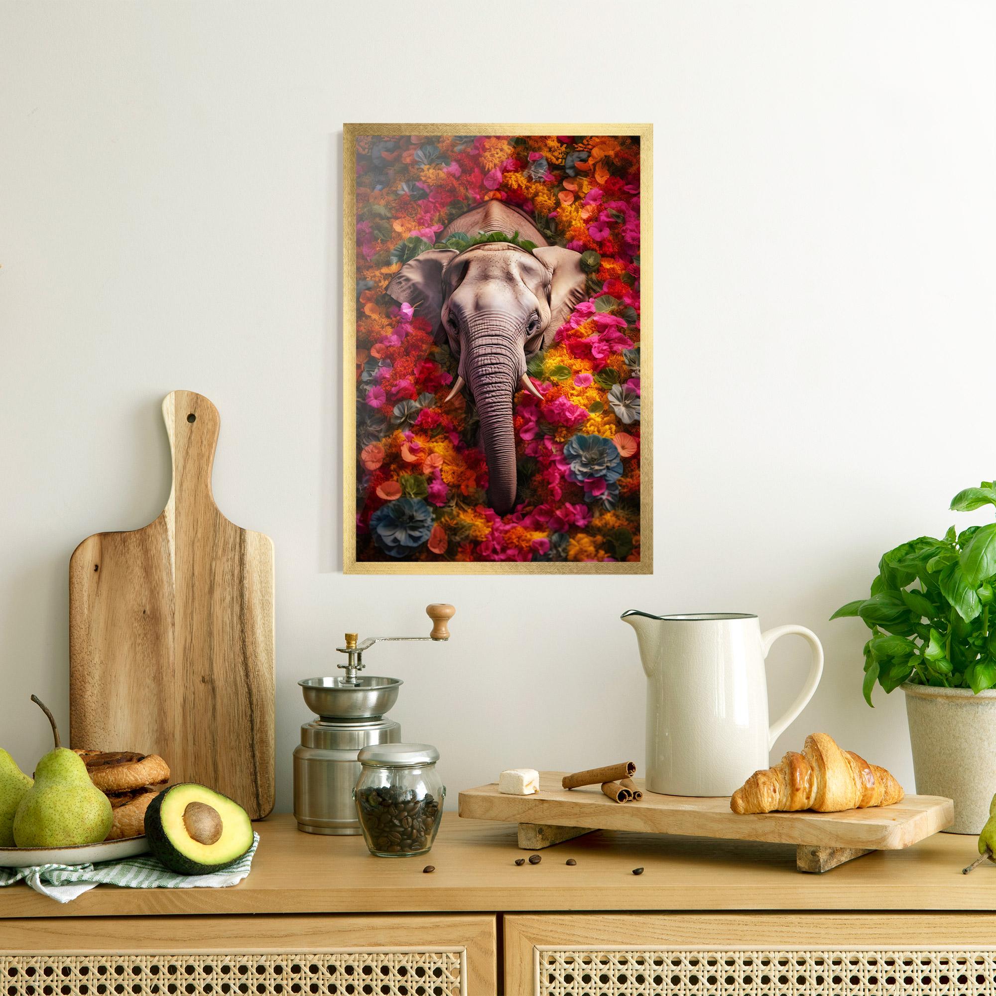 Keretezett Poszter Flower Elephant mockup 8