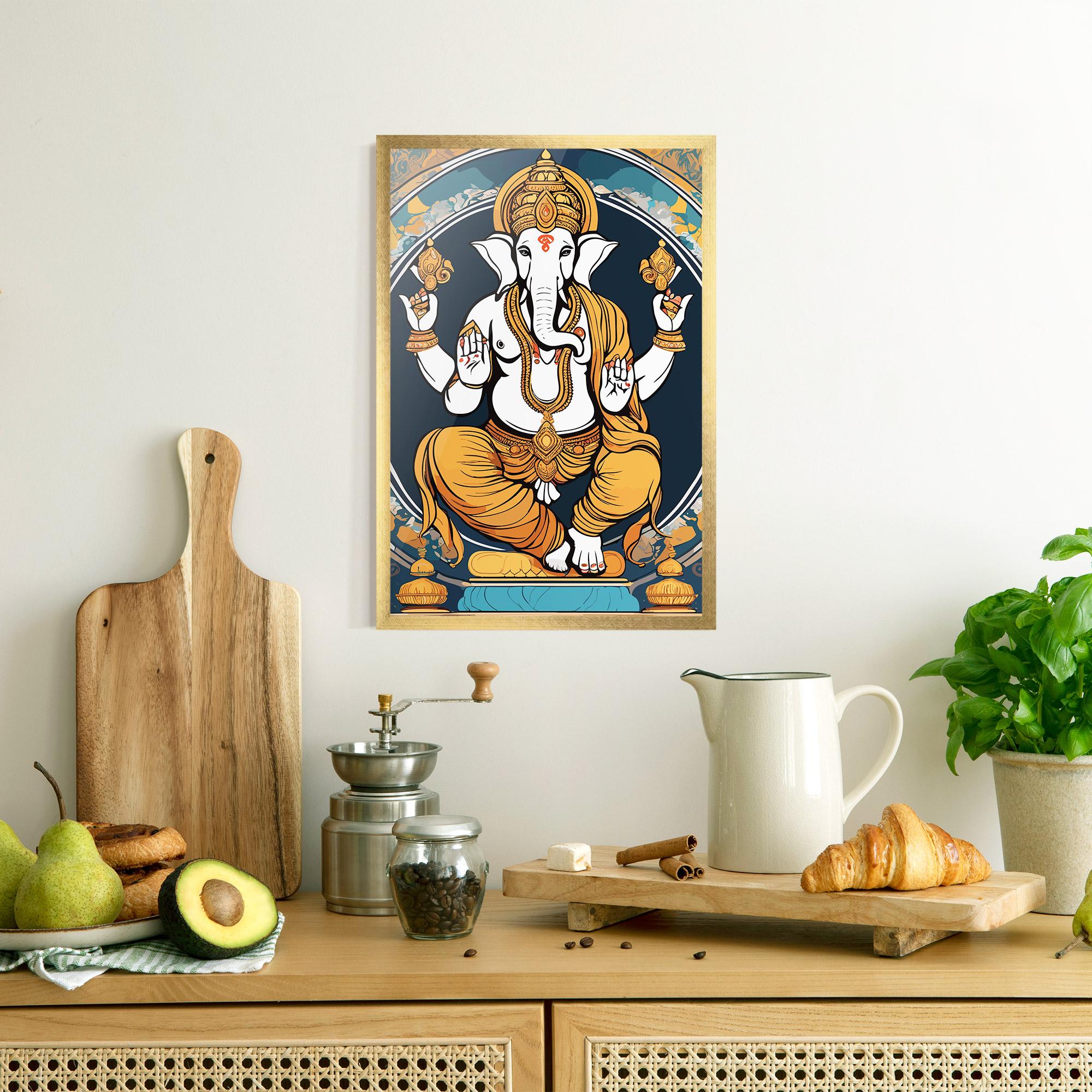 Keretezett Poszter Gold Ganpati mockup 8