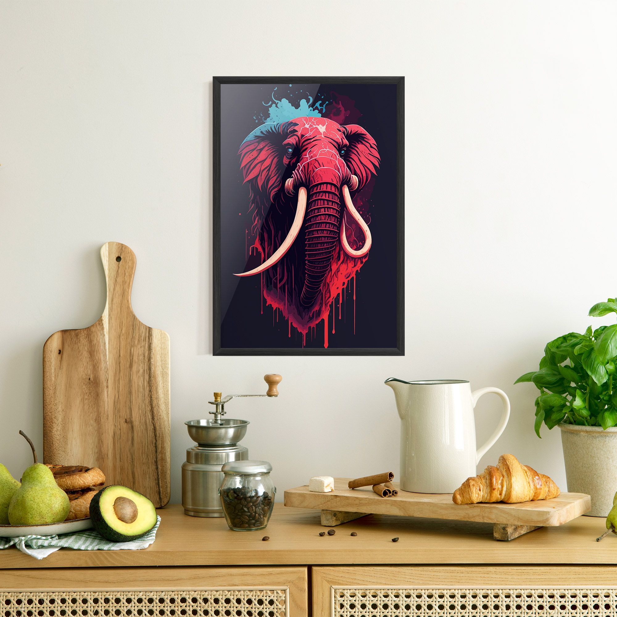Blue Red Elephant mockup 8