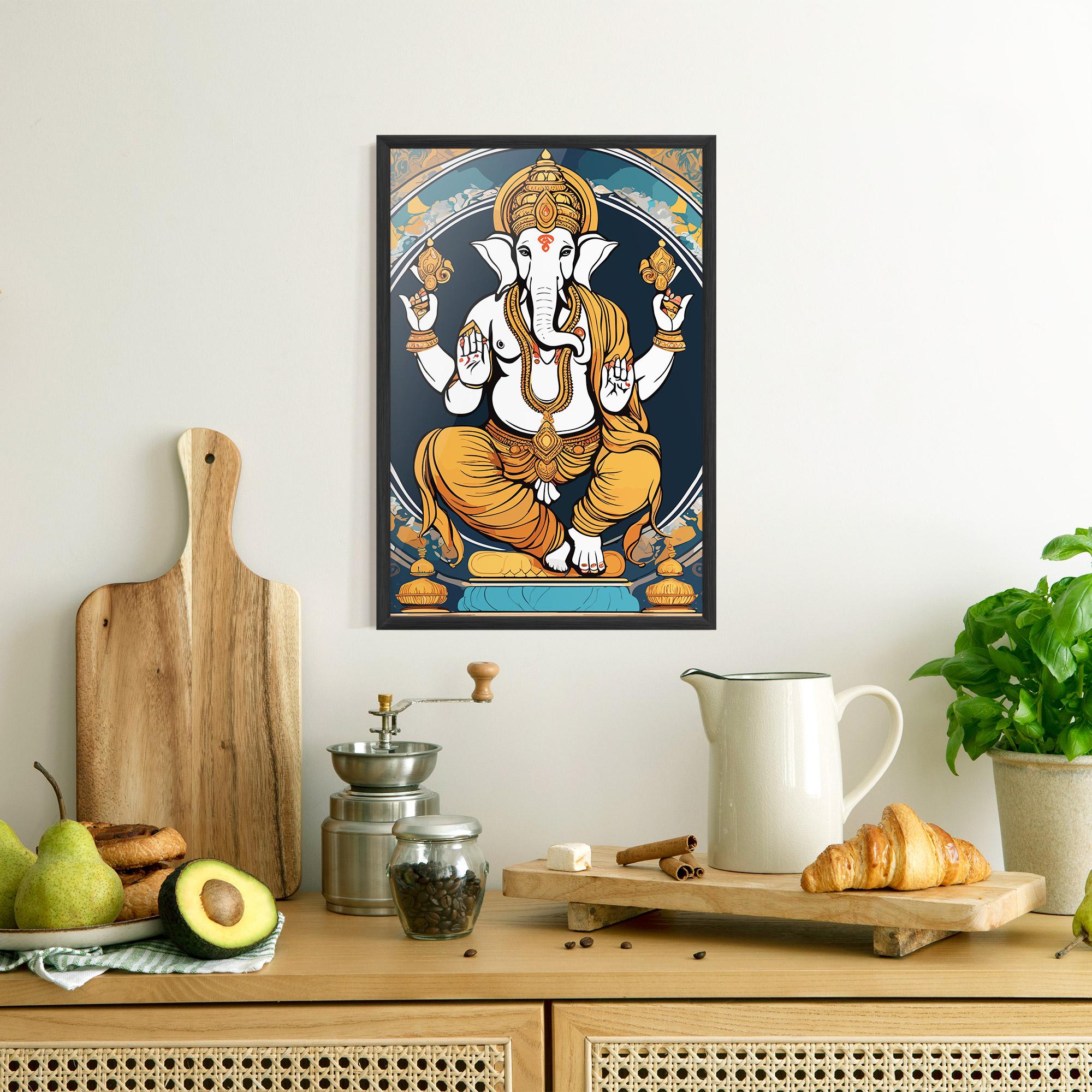 Keretezett Poszter Gold Ganpati mockup 8