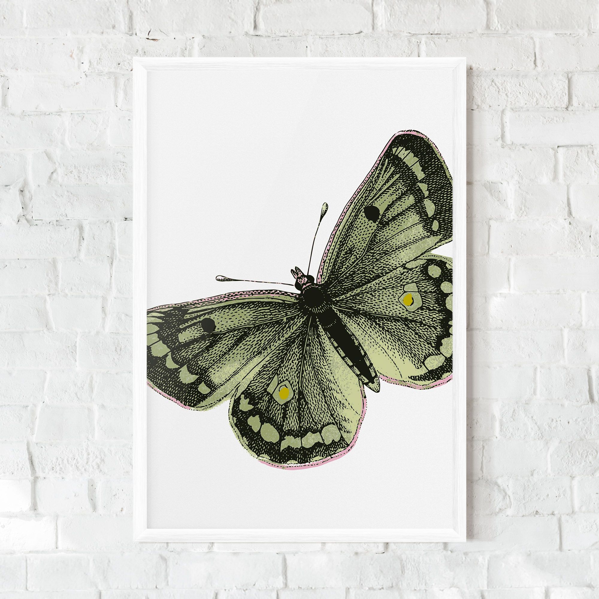 Grey Yellow Butterfly mockup 0