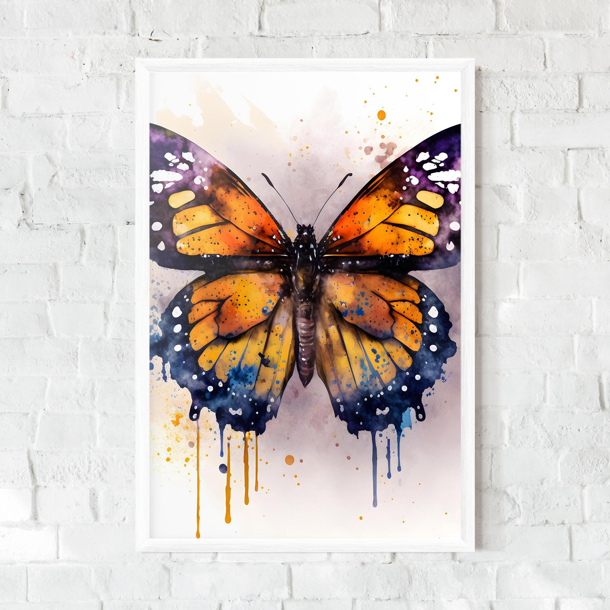 Keretezett Poszter Watercolor Butterfly mockup 0