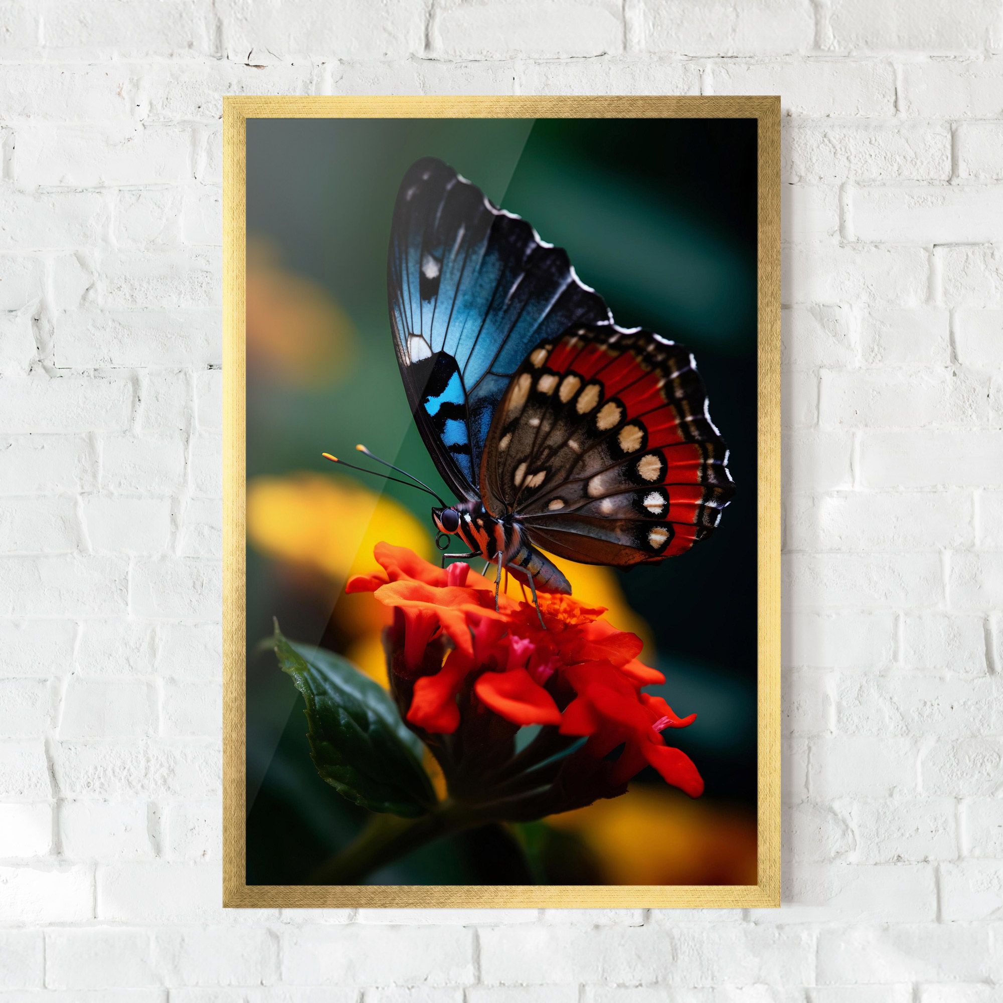 Blue Red Butterfly mockup 0