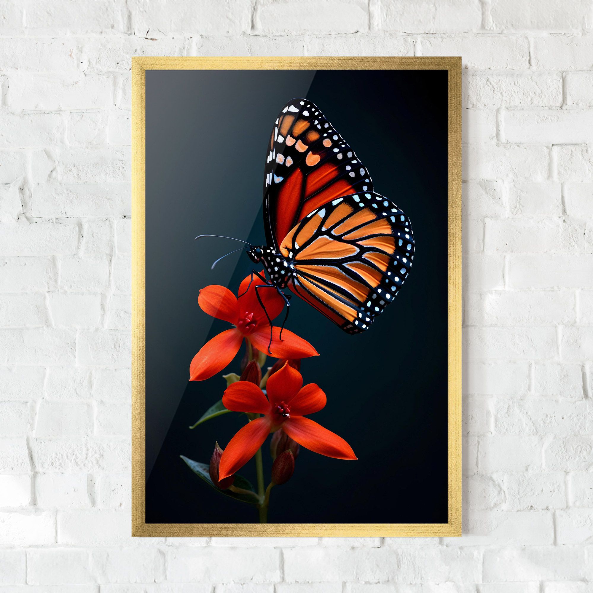 Red Flower Butterfly mockup 0