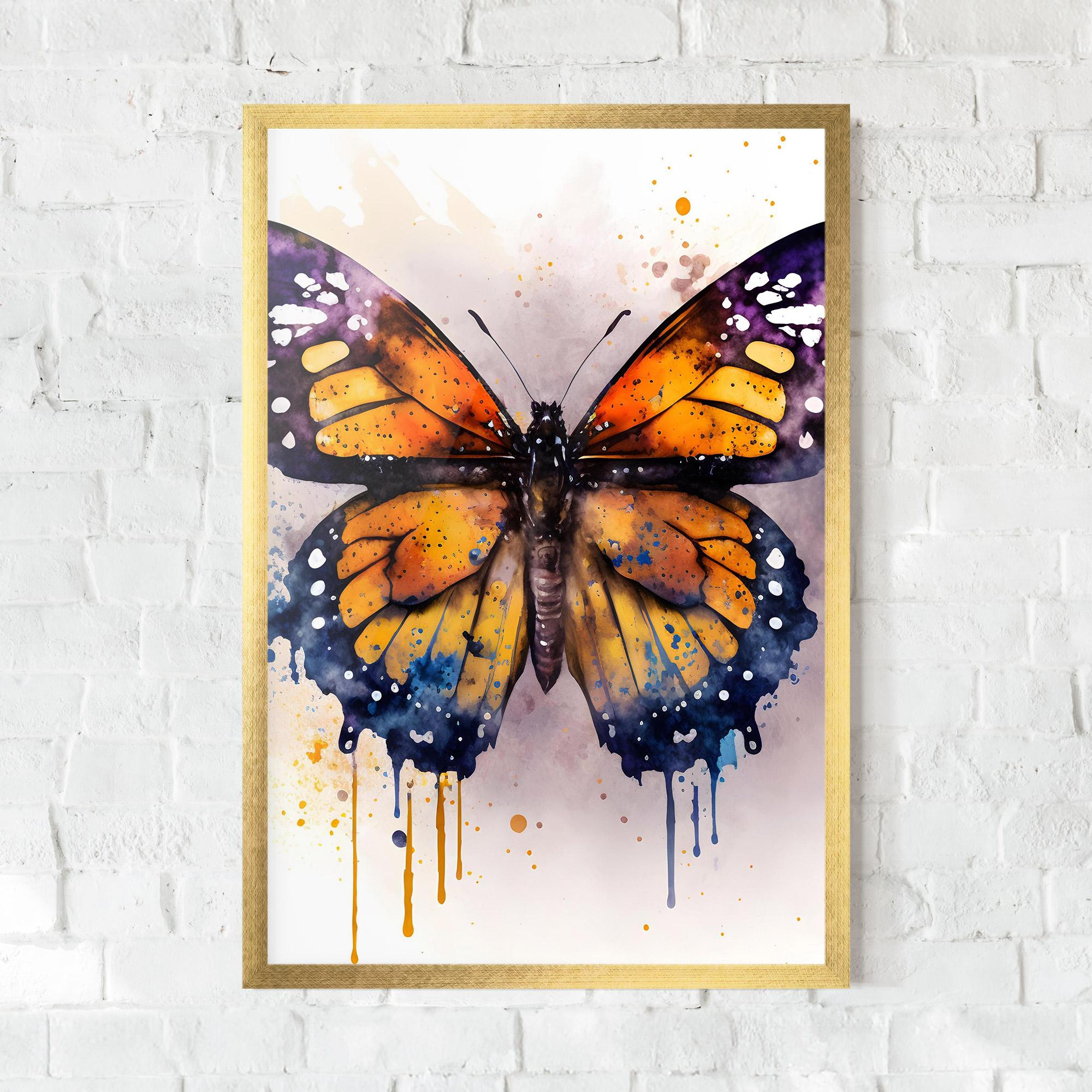 Keretezett Poszter Watercolor Butterfly mockup 0