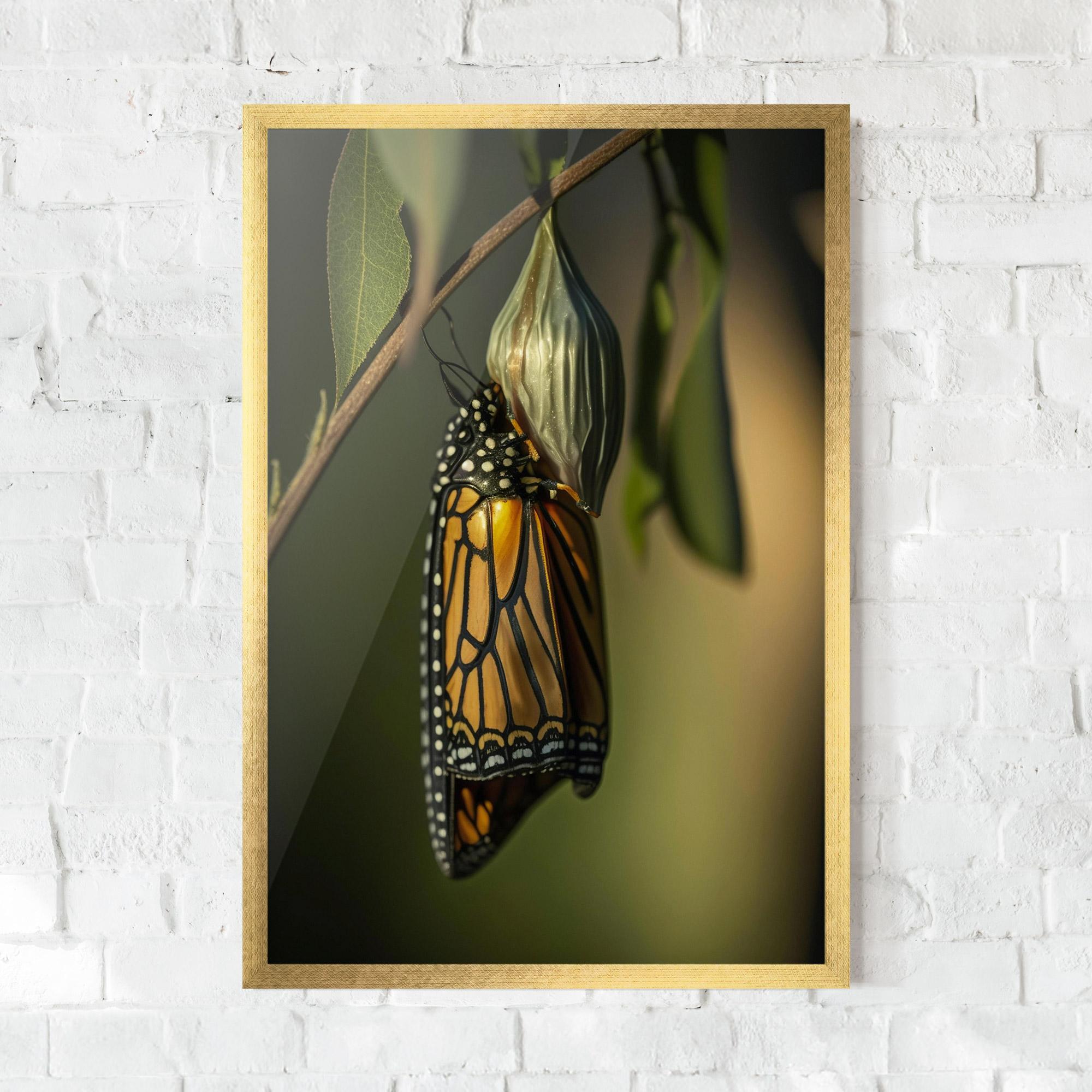 Keretezett Poszter Yellow Black Butterfly mockup 0