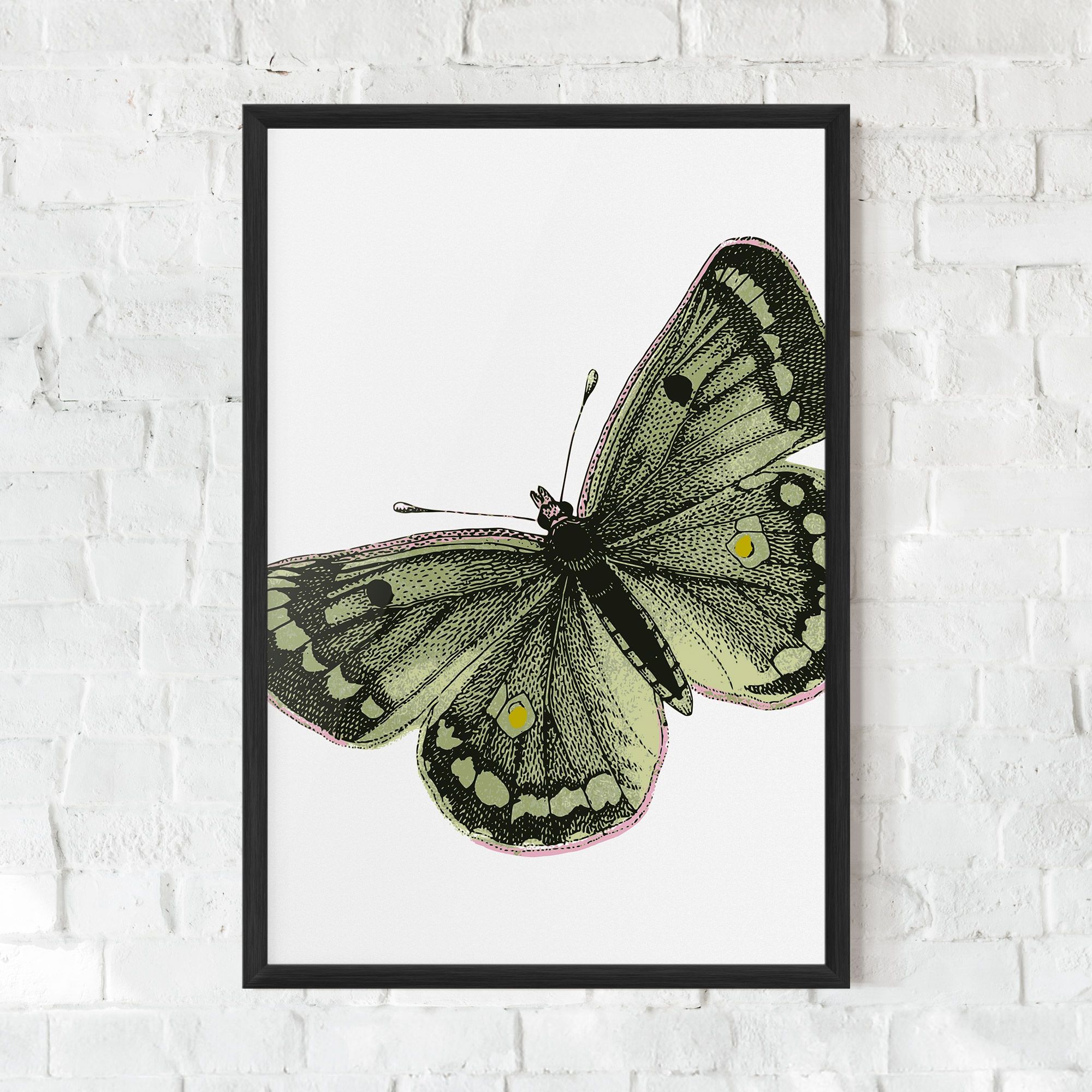 Grey Yellow Butterfly mockup 0