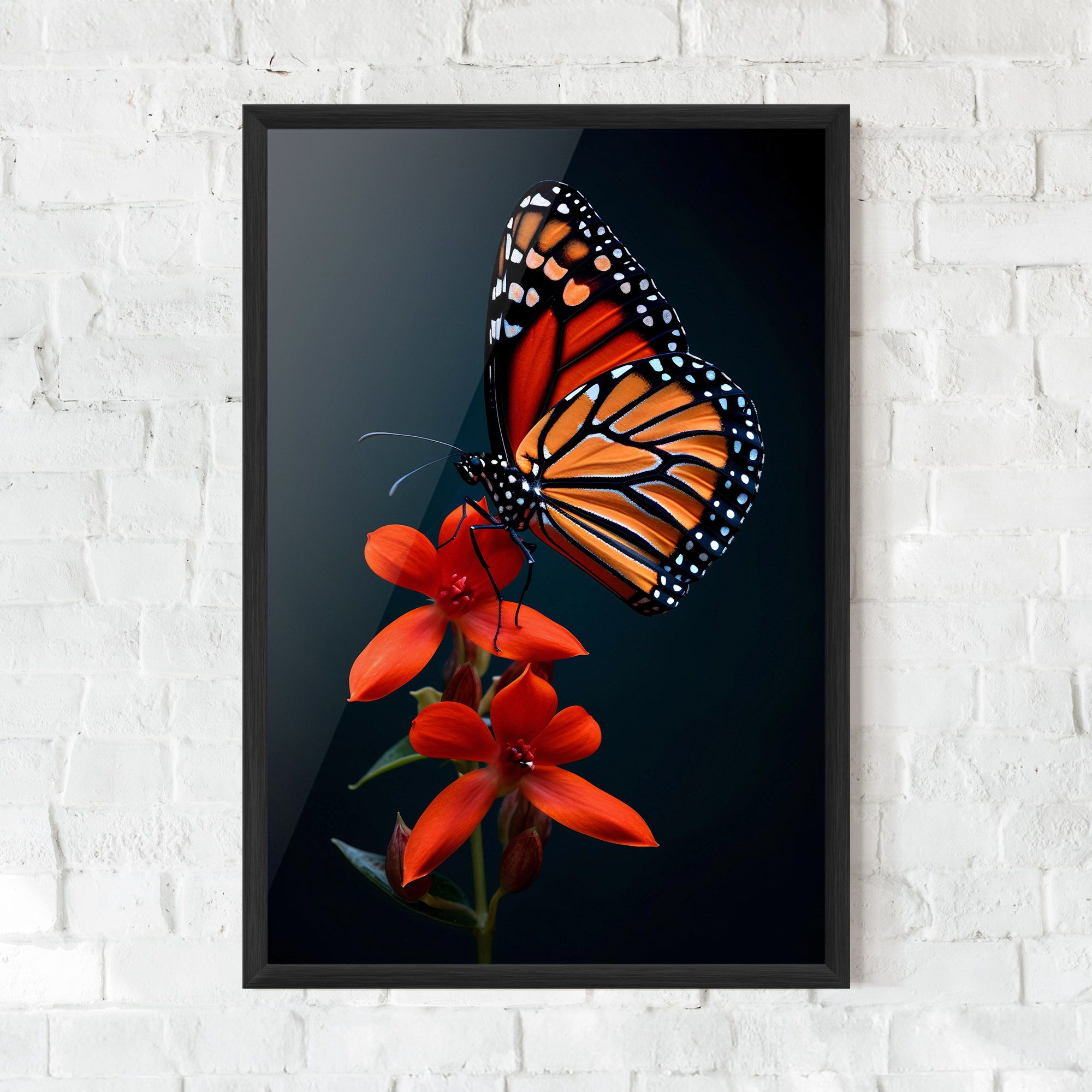 Red Flower Butterfly mockup 0
