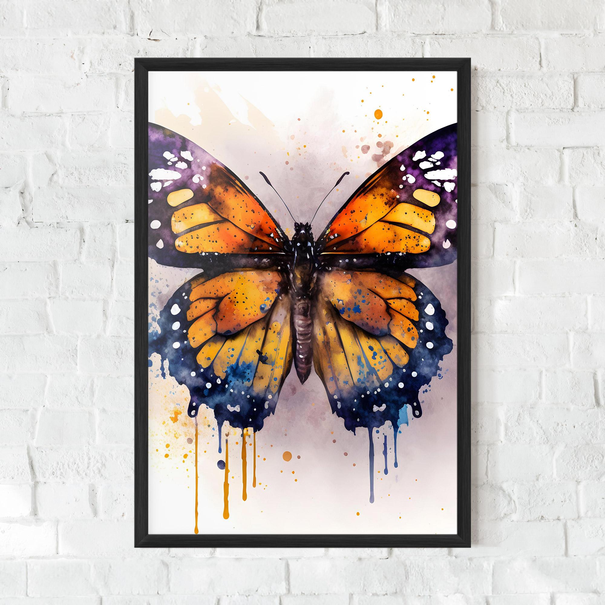 Keretezett Poszter Watercolor Butterfly mockup 0