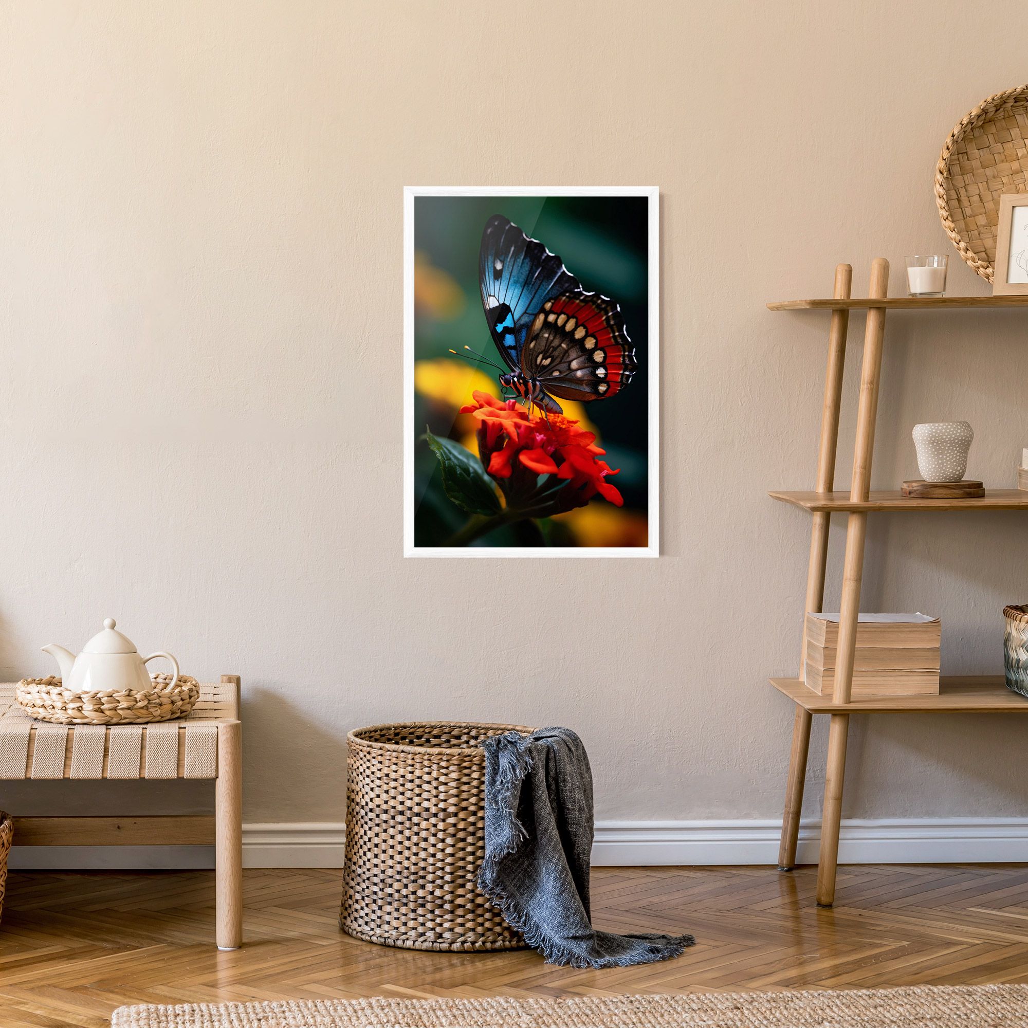 Blue Red Butterfly mockup 9