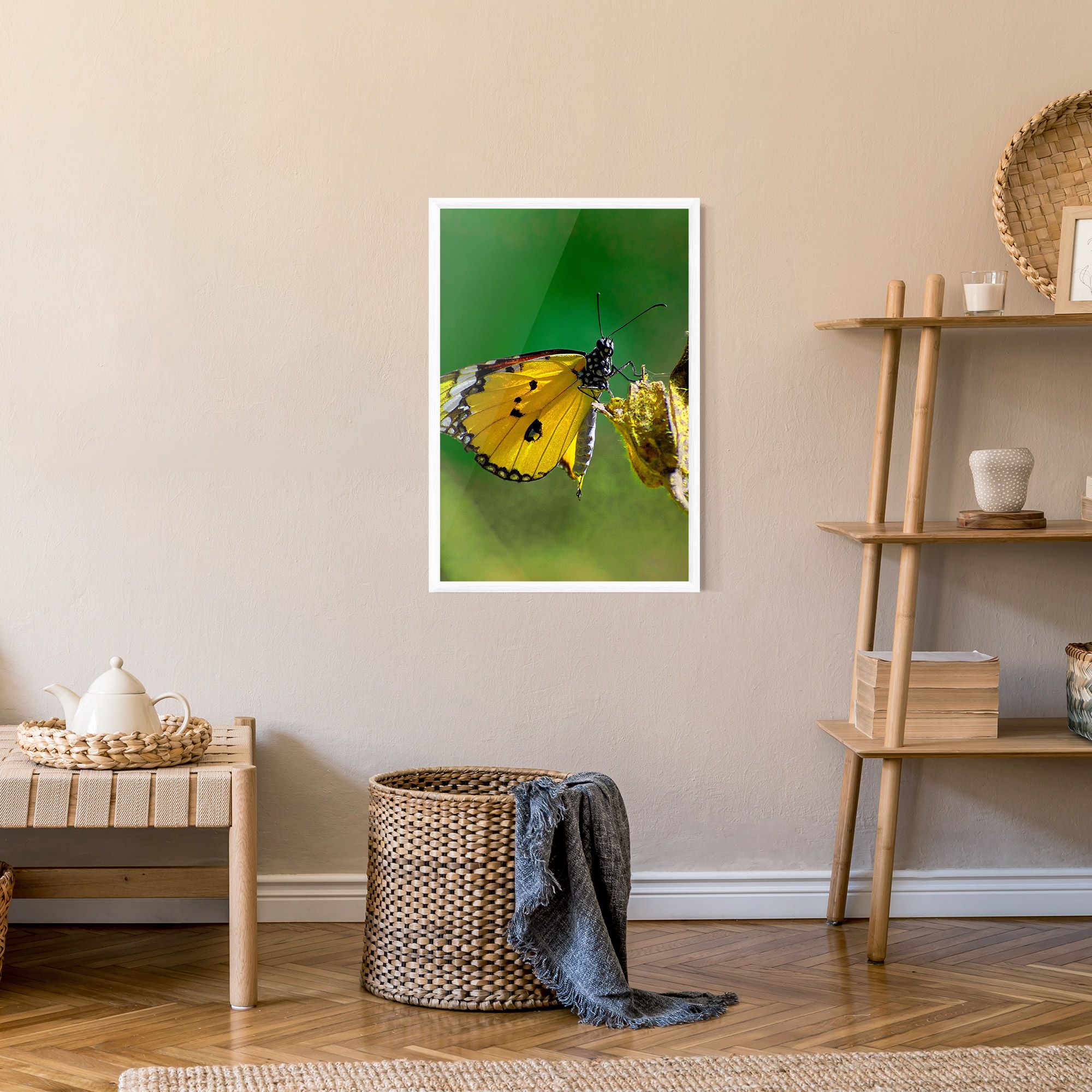 Yellow White Butterfly mockup 9