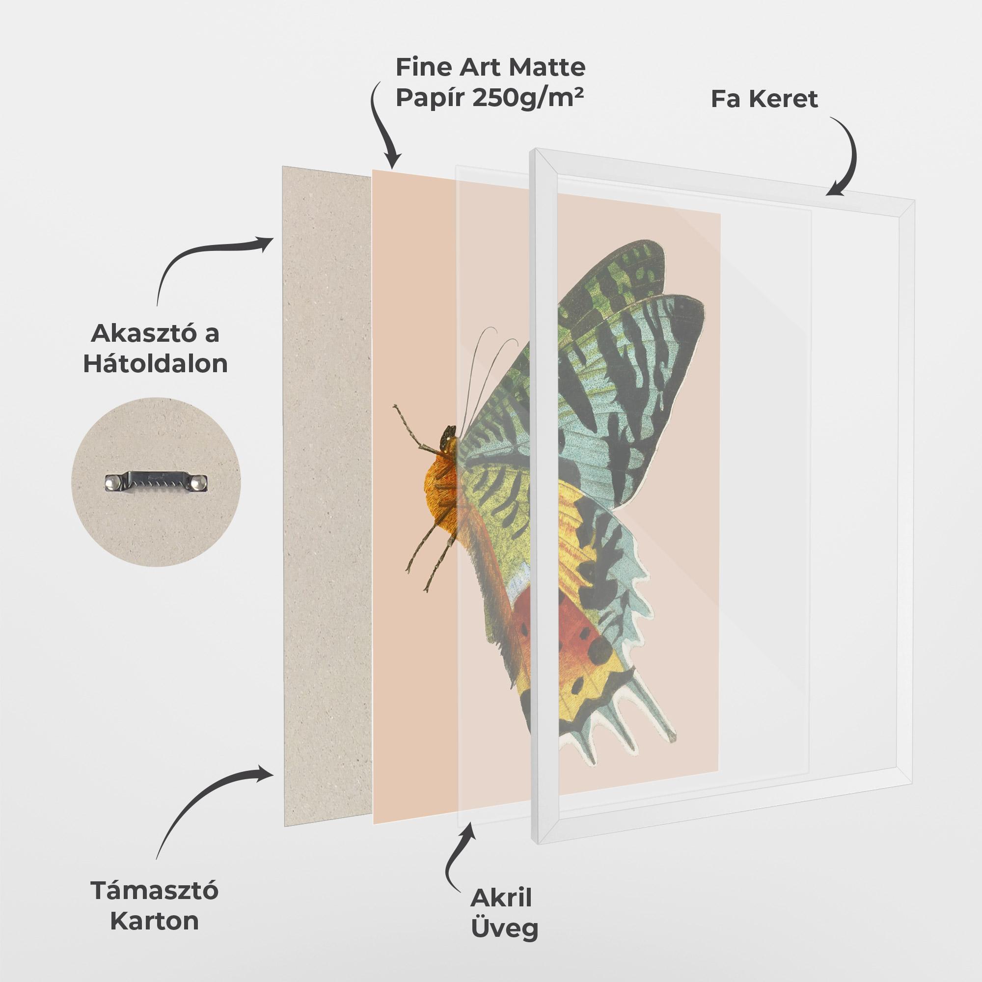 Keretezett Poszter Butterfly On Pink mockup 1