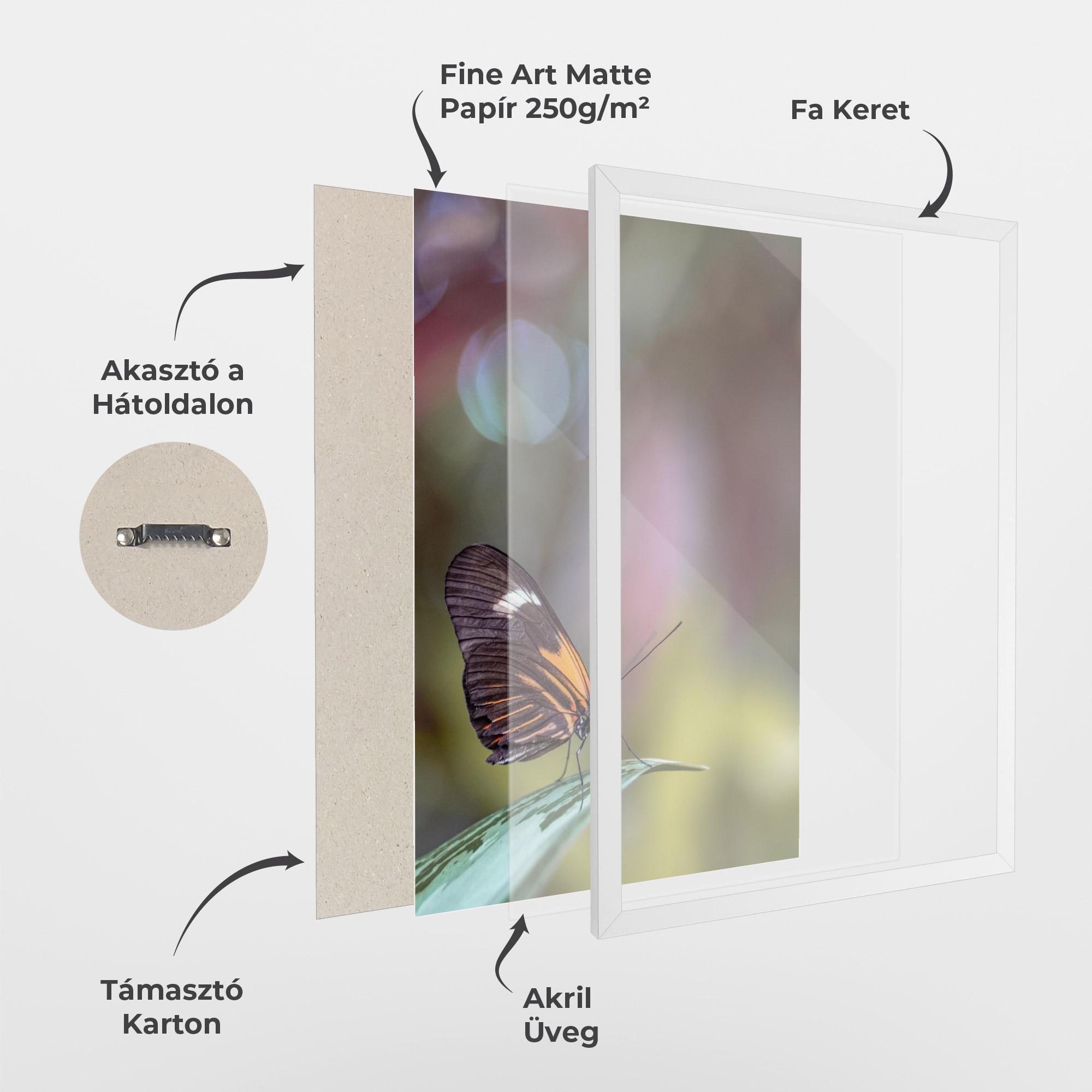 Keretezett Poszter Dark Purple Butterfly mockup 1