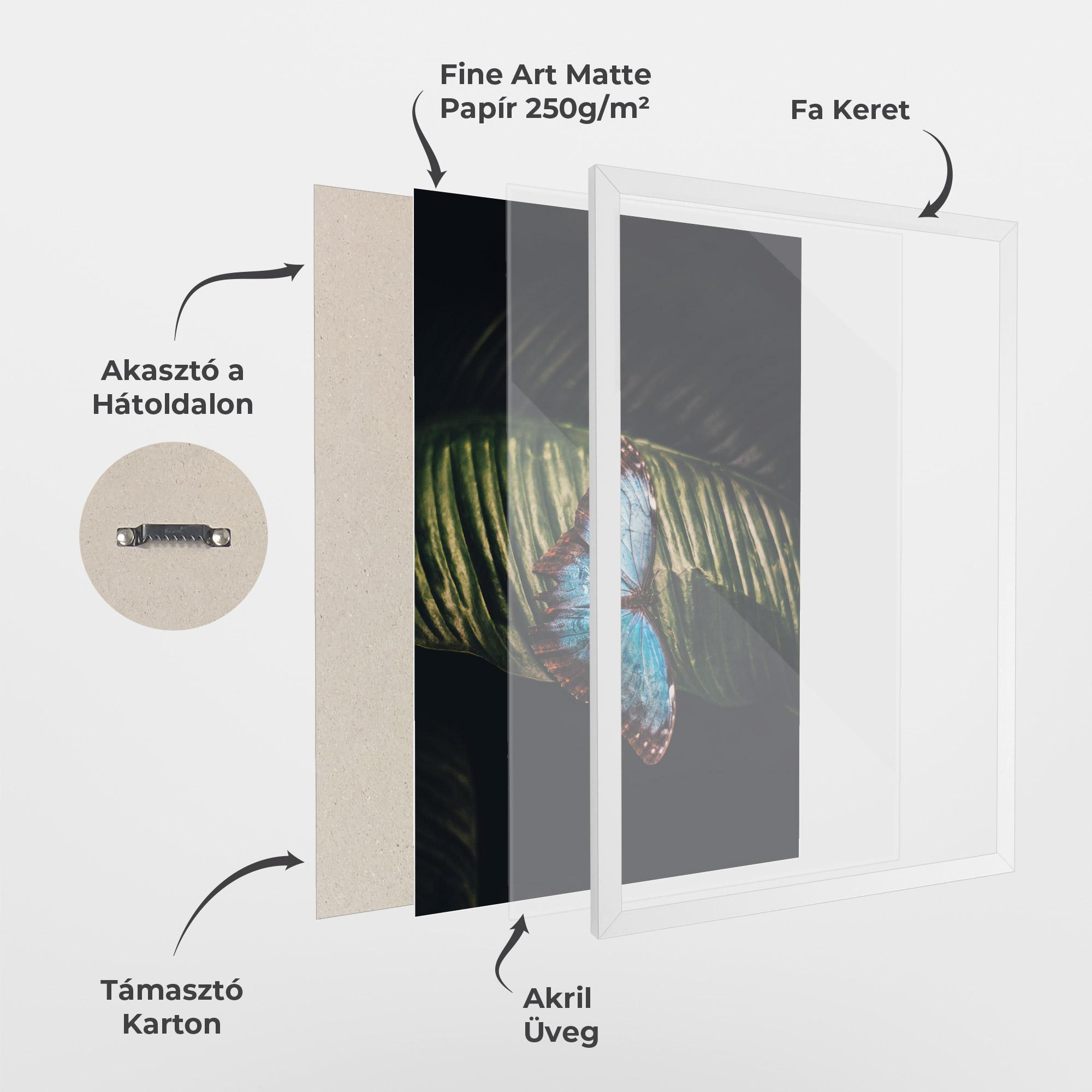 Keretezett Poszter Light Blue Butterfly mockup 1