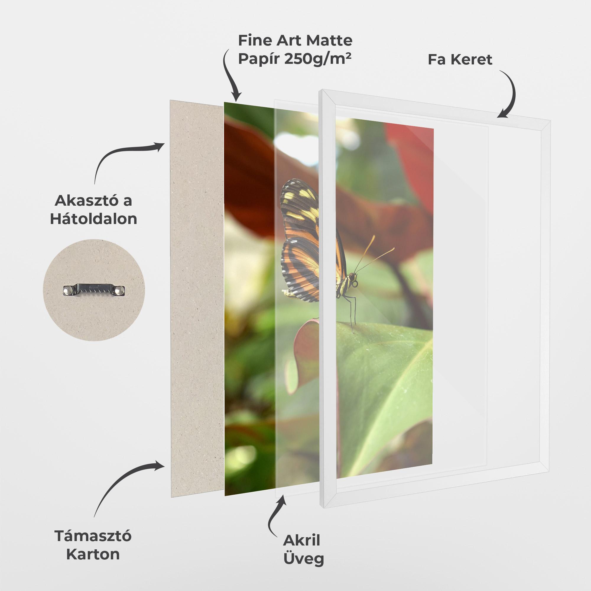 Keretezett Poszter Orange Yellow Butterfly mockup 1