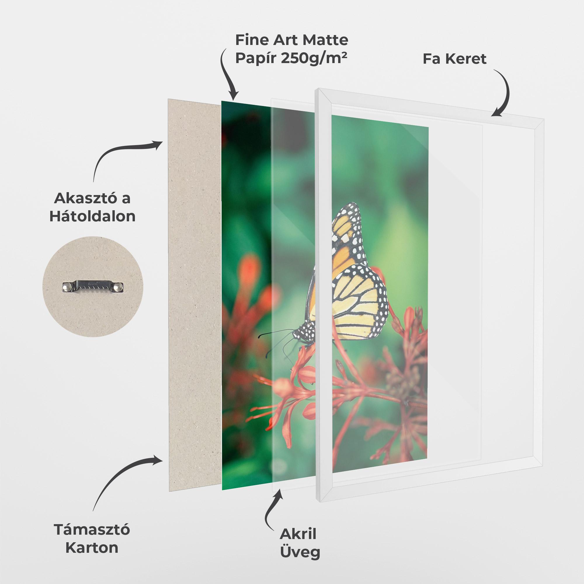 Keretezett Poszter Small Orange Butterfly mockup 1