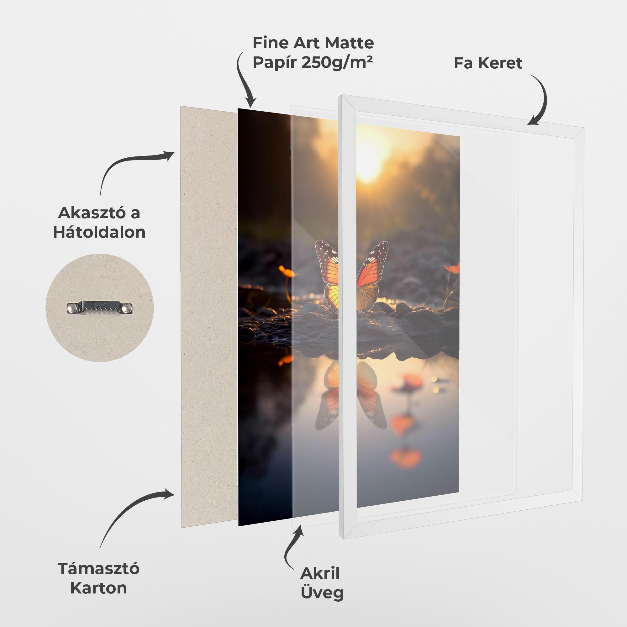 Keretezett Poszter Sun Water Butterfly mockup 1