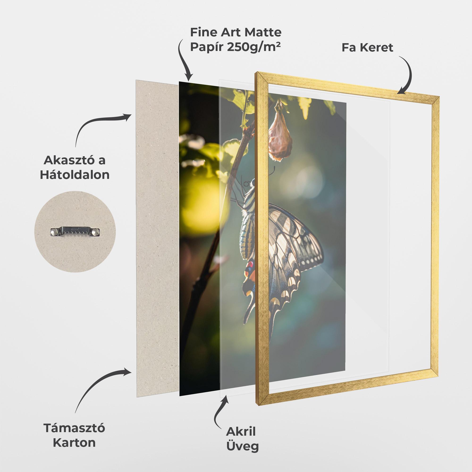 Keretezett Poszter Blue Cream Butterfly mockup 1