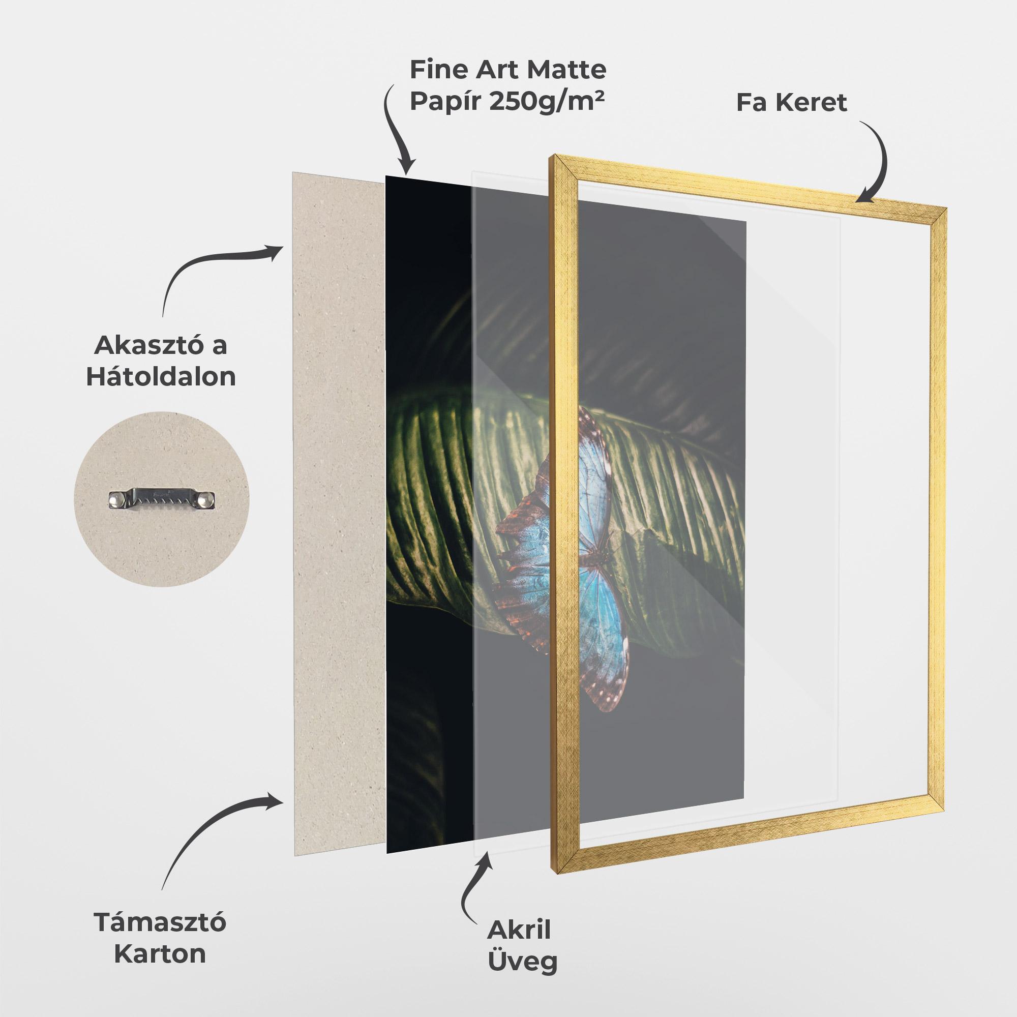 Keretezett Poszter Light Blue Butterfly mockup 1