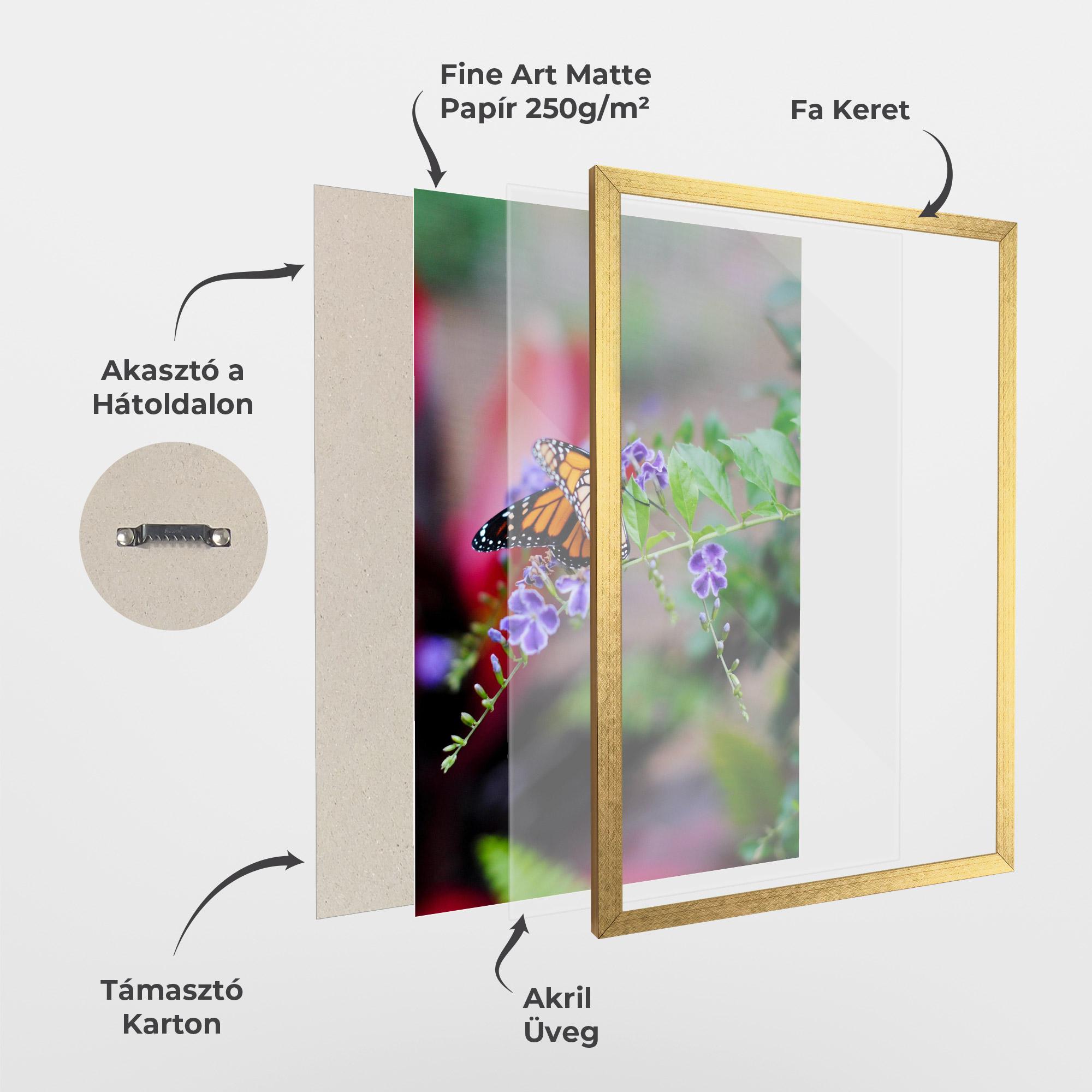 Keretezett Poszter Strong Orange Butterfly mockup 1