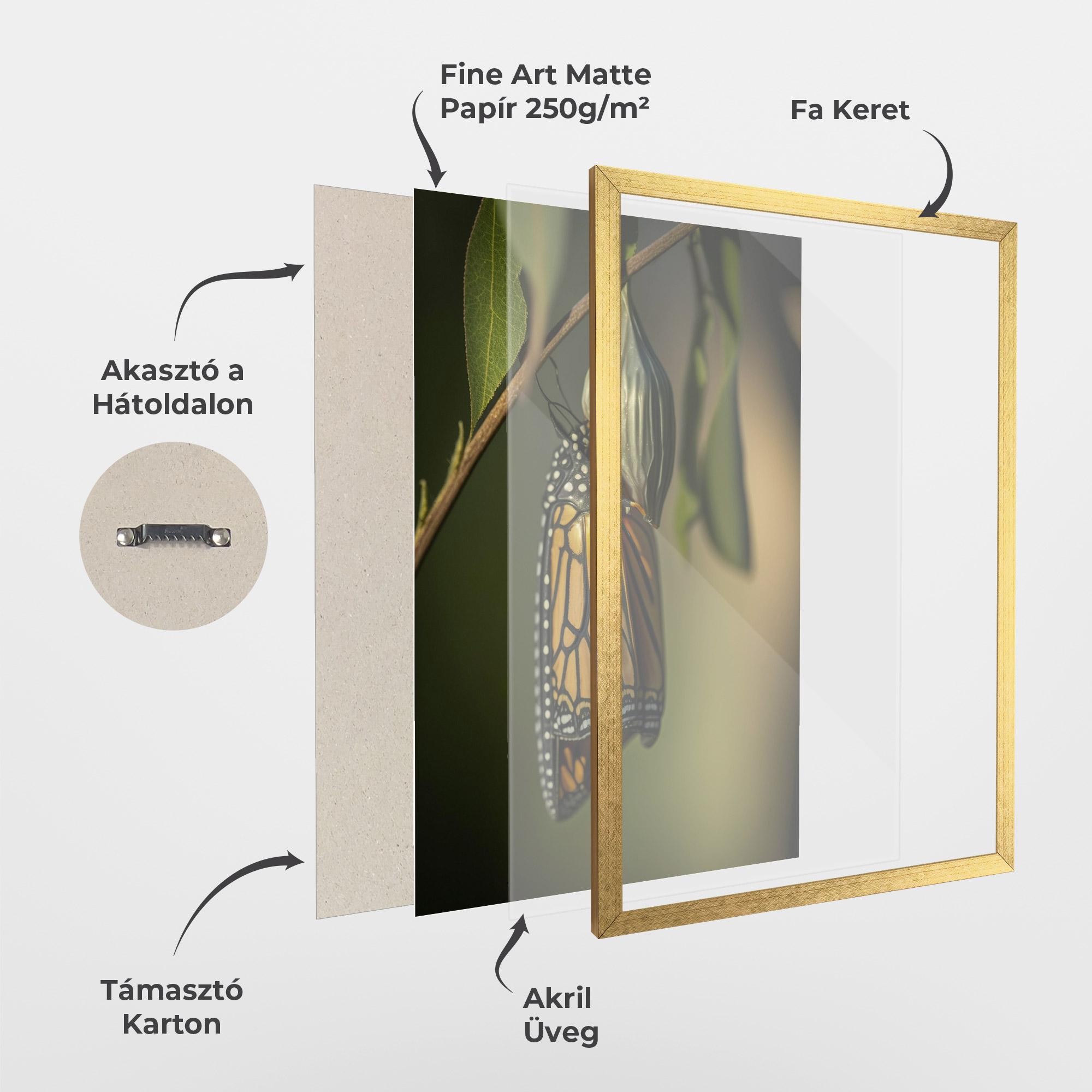 Keretezett Poszter Yellow Black Butterfly mockup 1