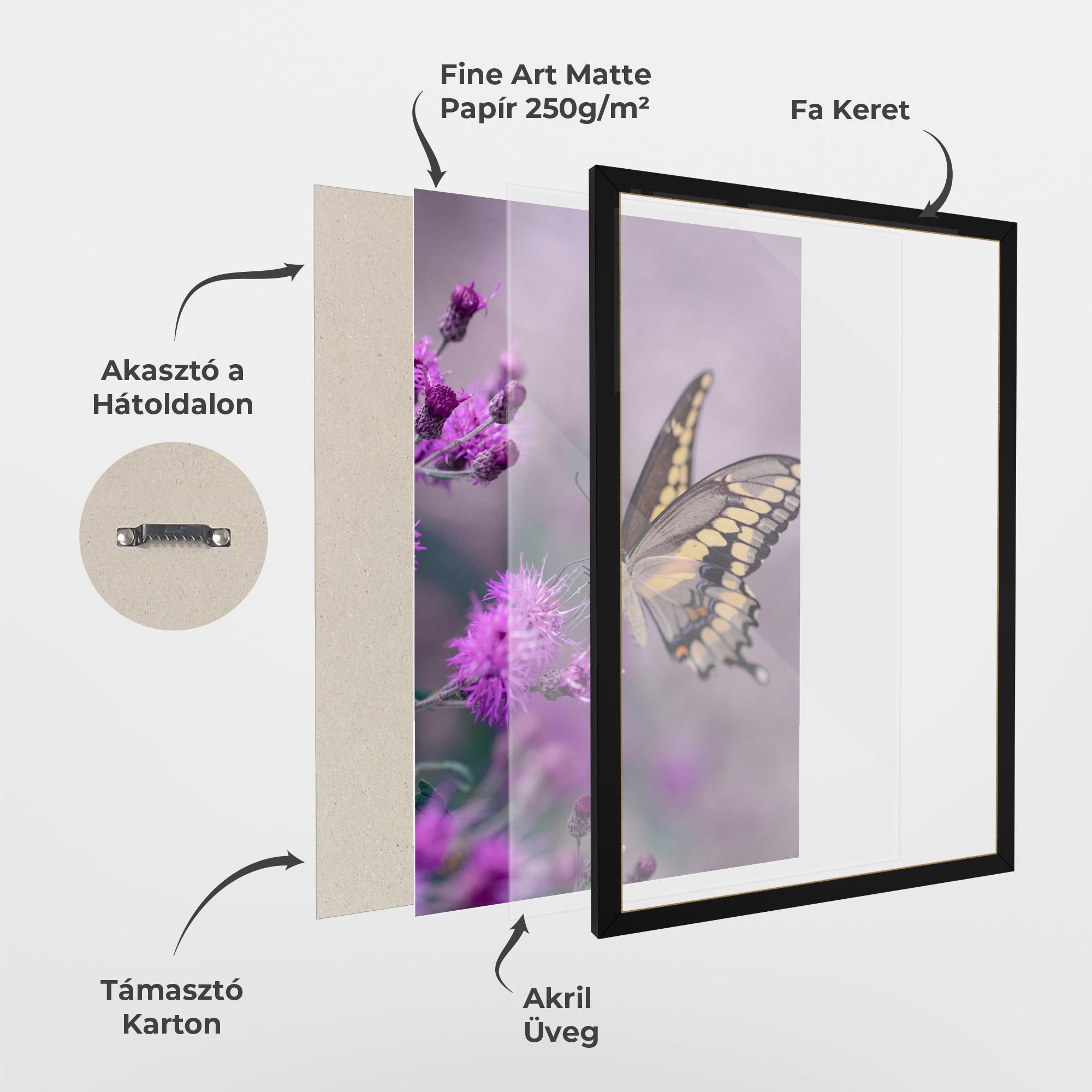 Keretezett Poszter Cream Black Butterfly mockup 1