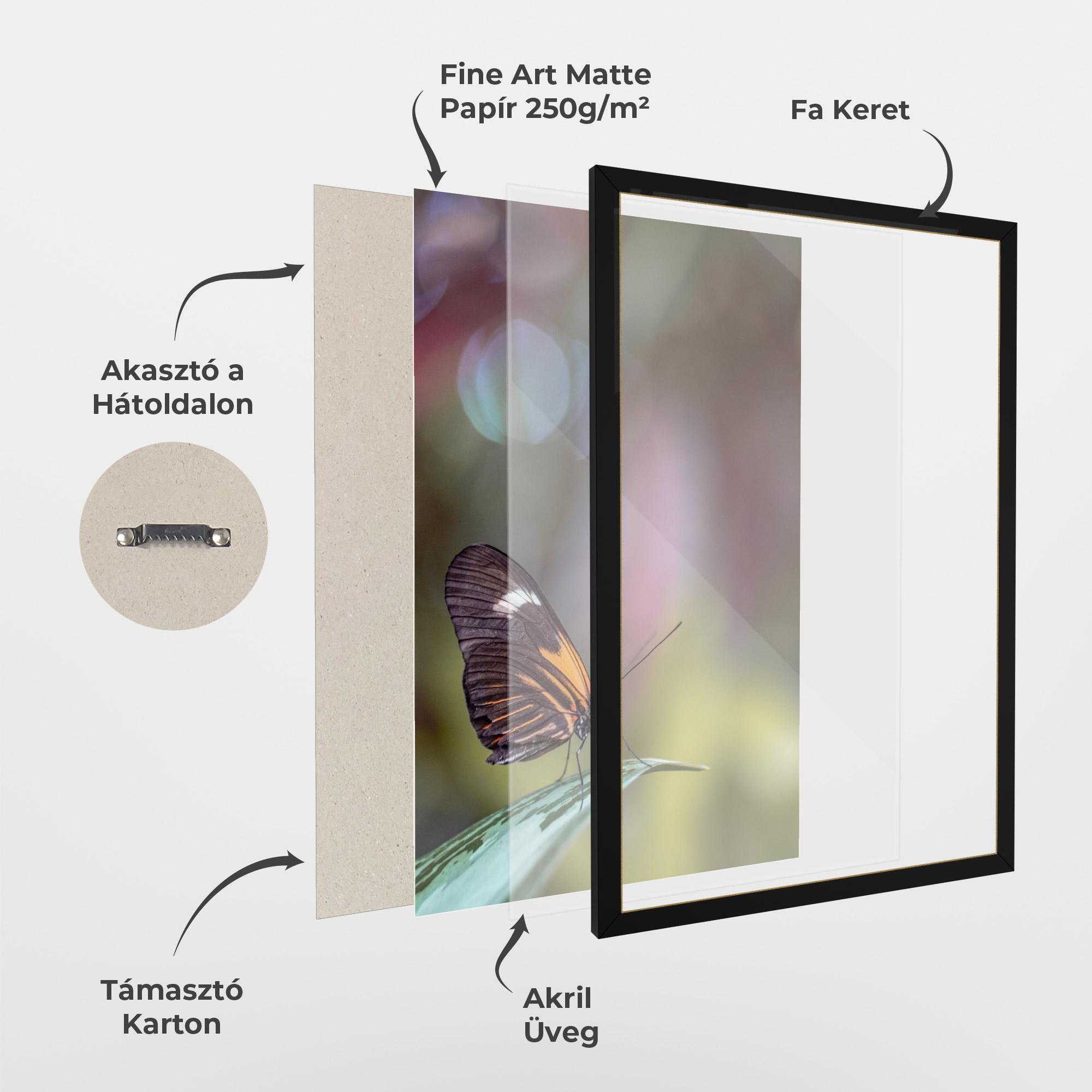 Keretezett Poszter Dark Purple Butterfly mockup 1