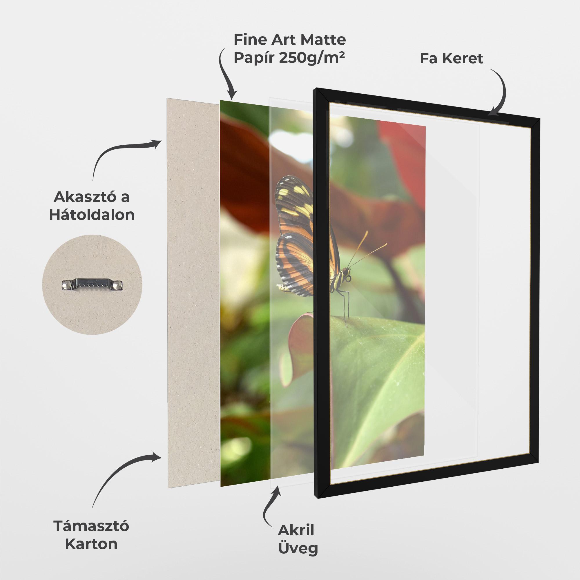 Keretezett Poszter Orange Yellow Butterfly mockup 1