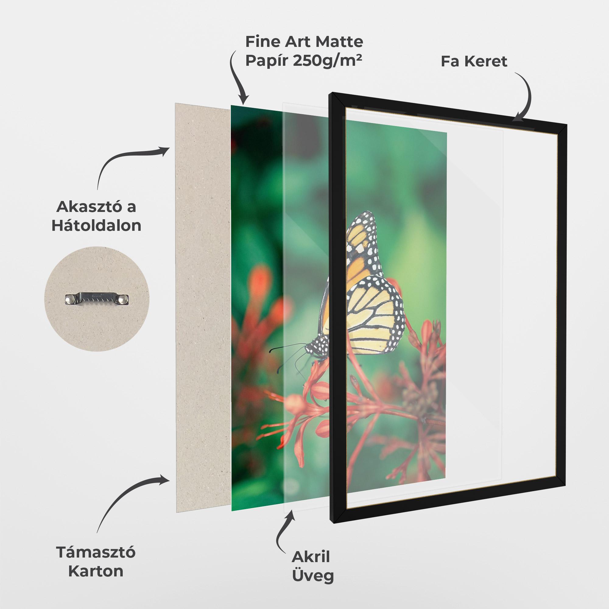 Keretezett Poszter Small Orange Butterfly mockup 1