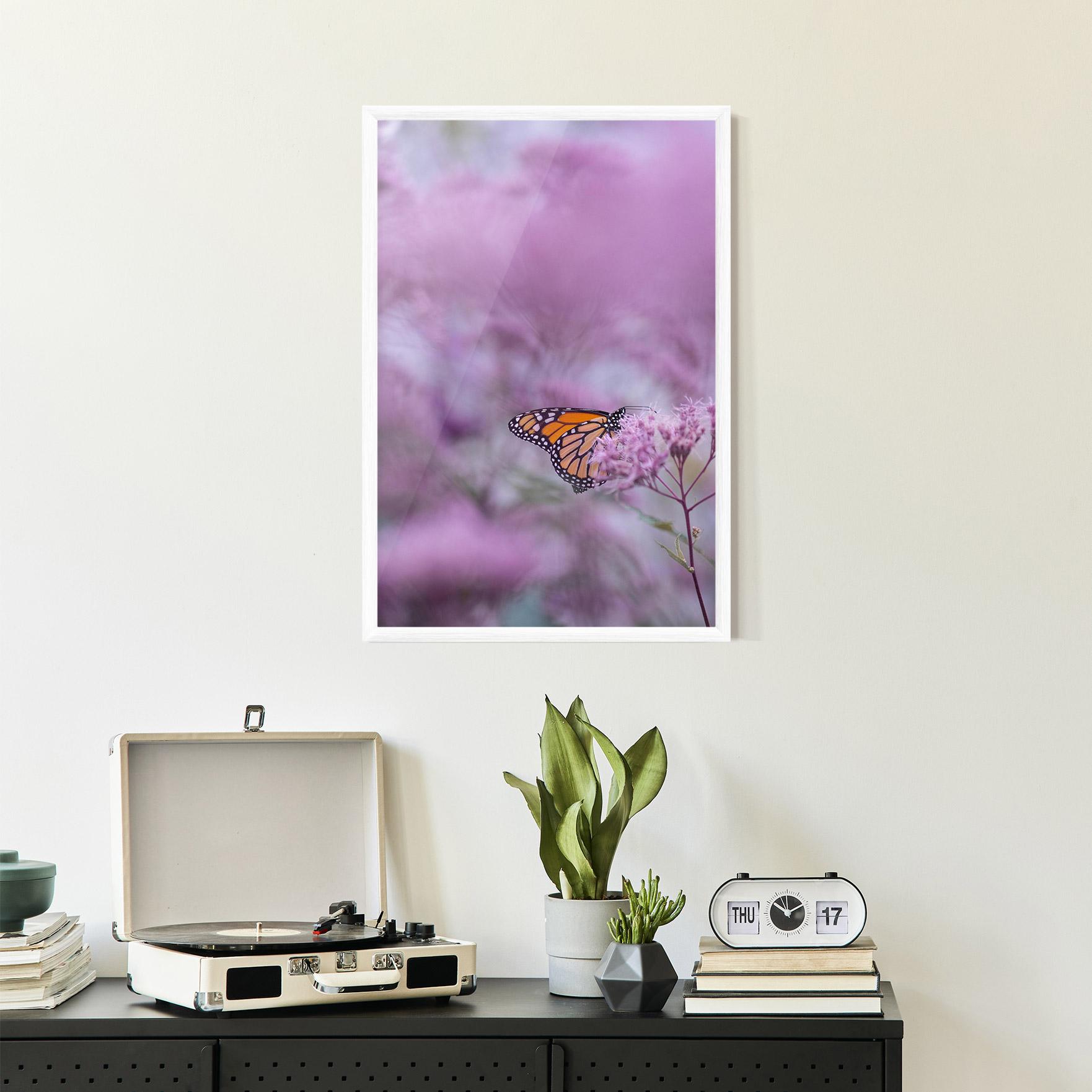 Keretezett Poszter Purple Flower Butterfly mockup 2