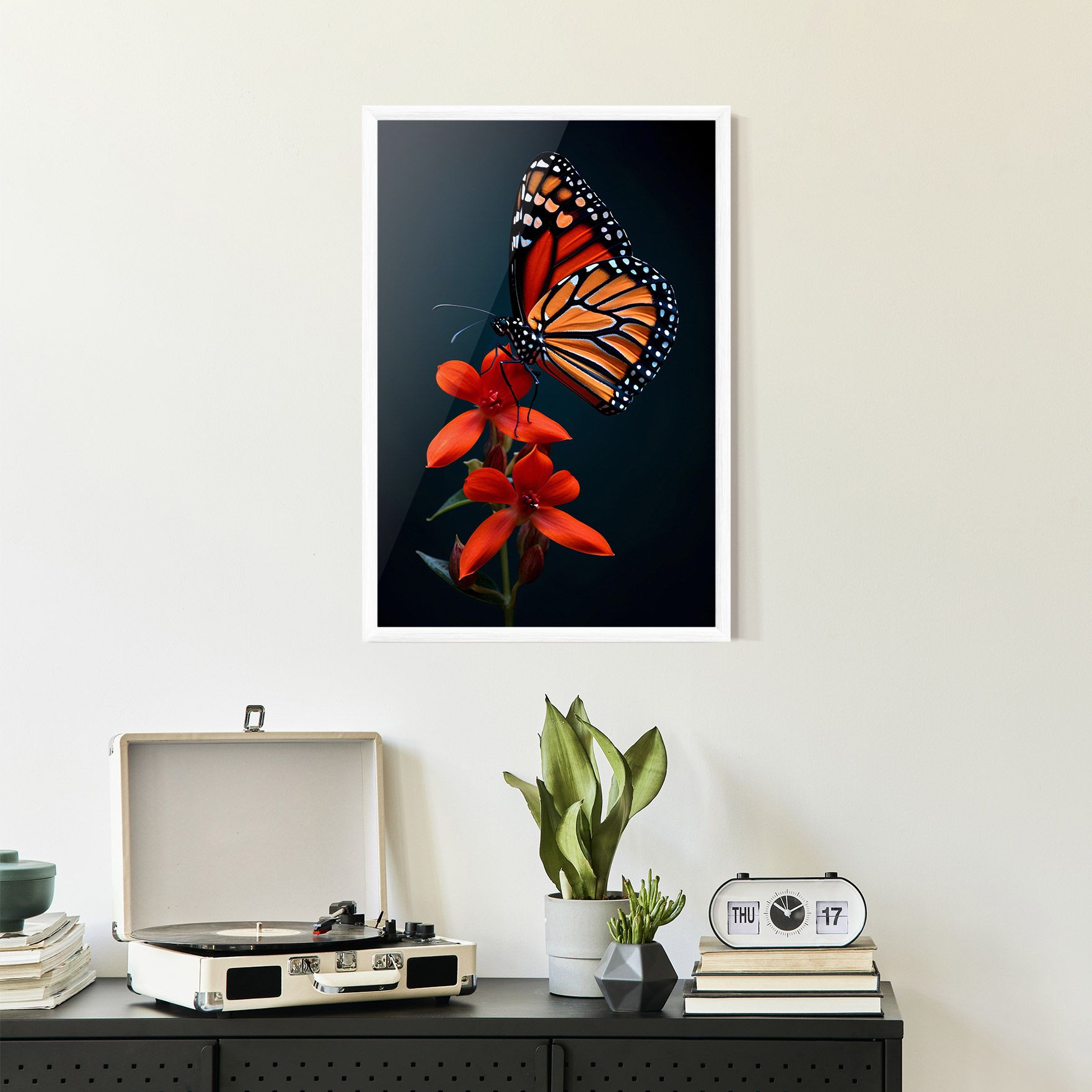 Red Flower Butterfly mockup 2