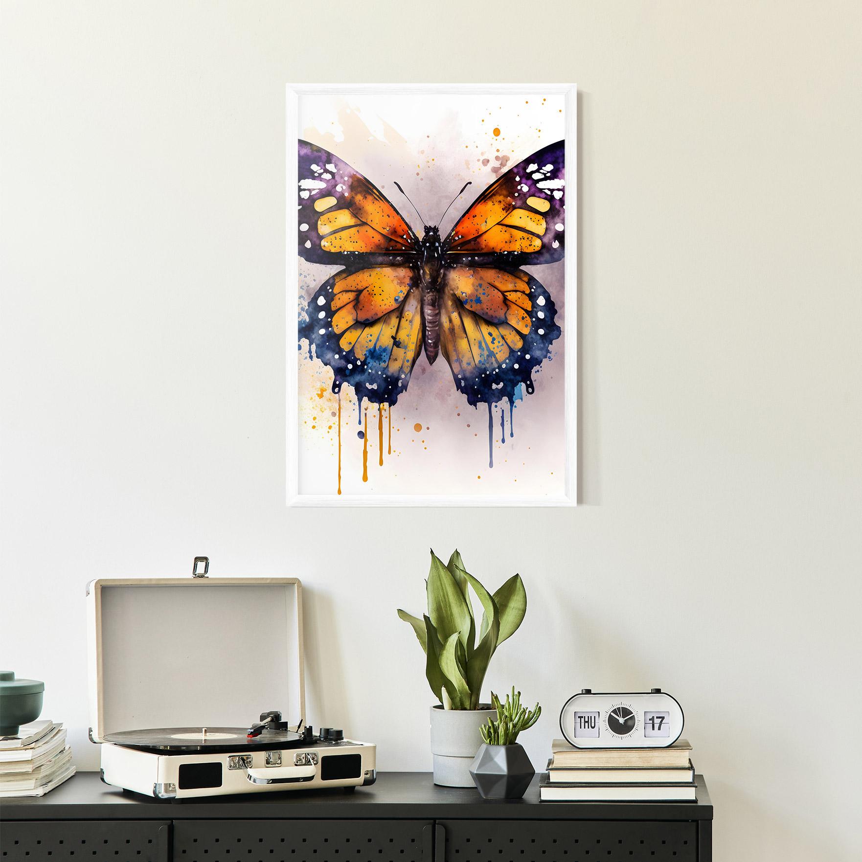 Keretezett Poszter Watercolor Butterfly mockup 2