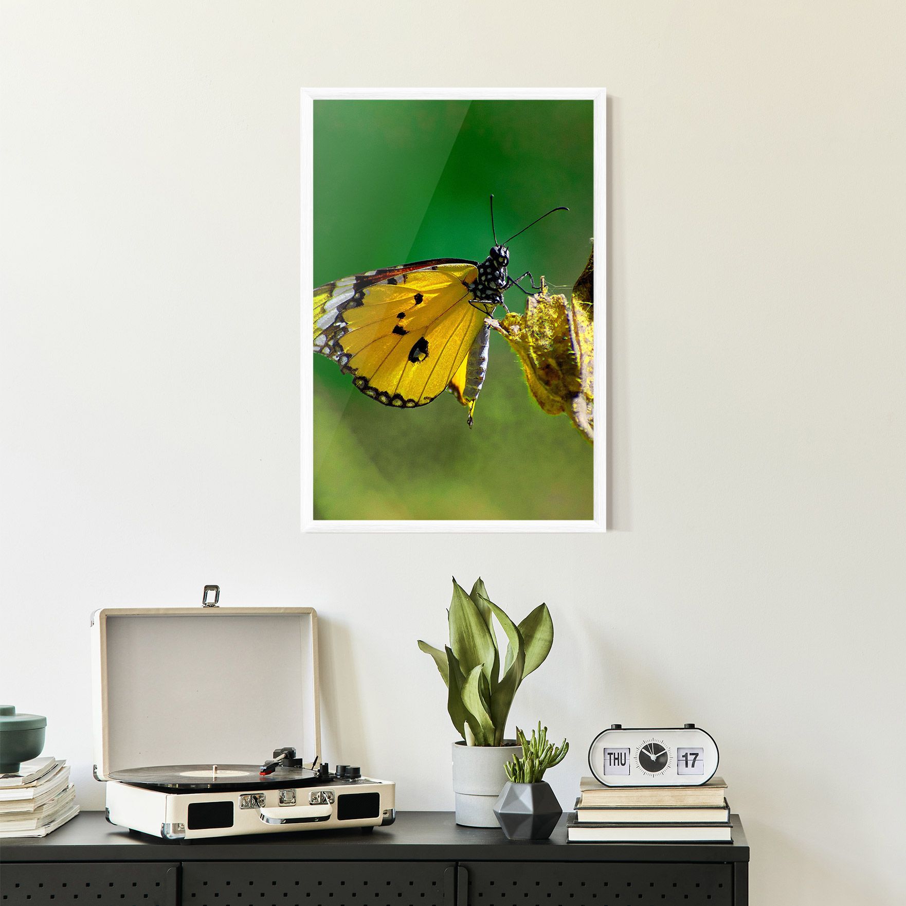 Yellow White Butterfly mockup 2
