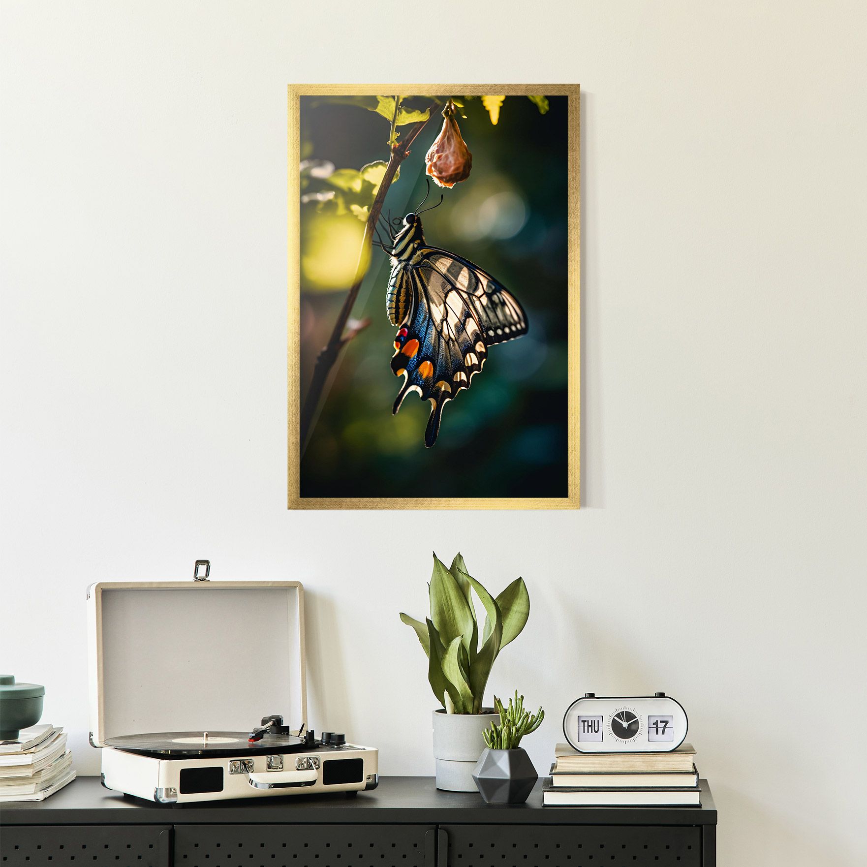 Blue Cream Butterfly mockup 2