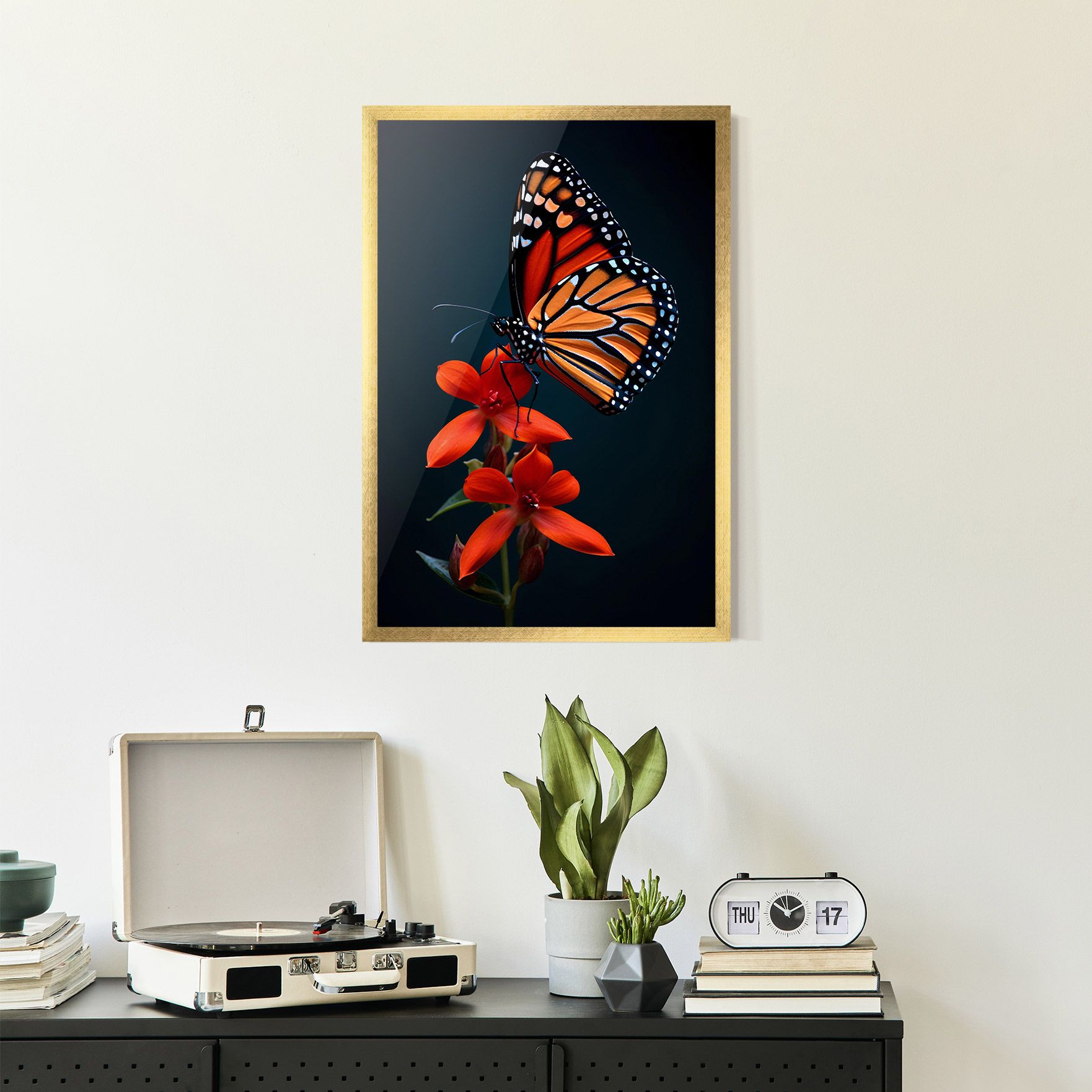 Red Flower Butterfly mockup 2