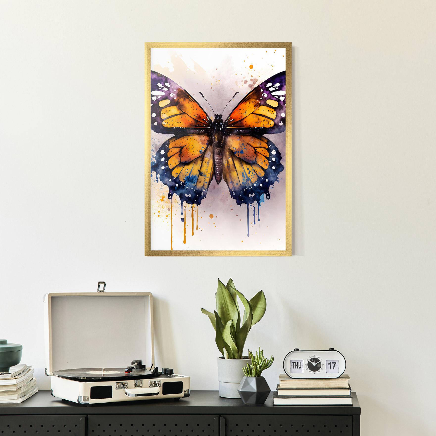 Keretezett Poszter Watercolor Butterfly mockup 2