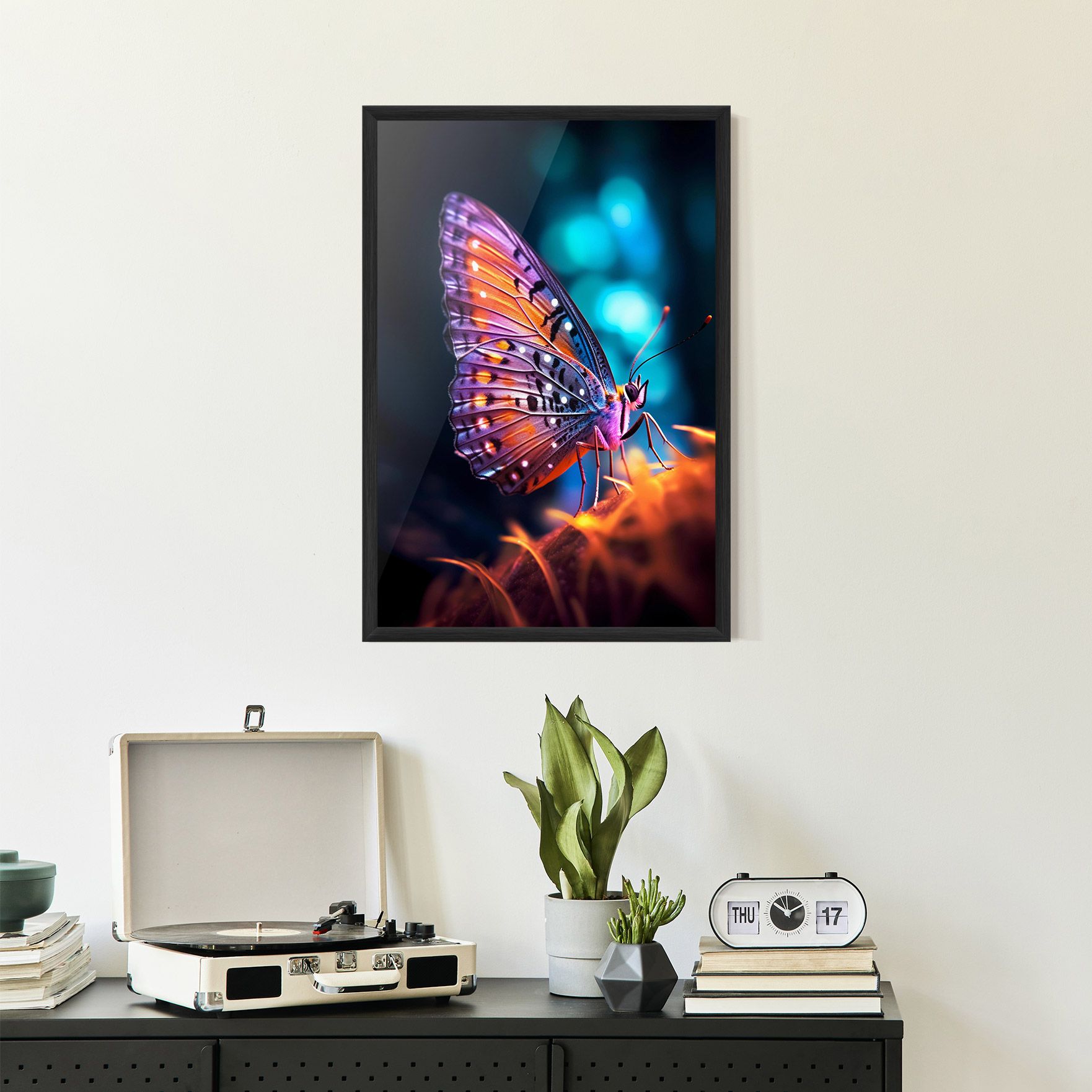 Purple Orange Butterfly mockup 2