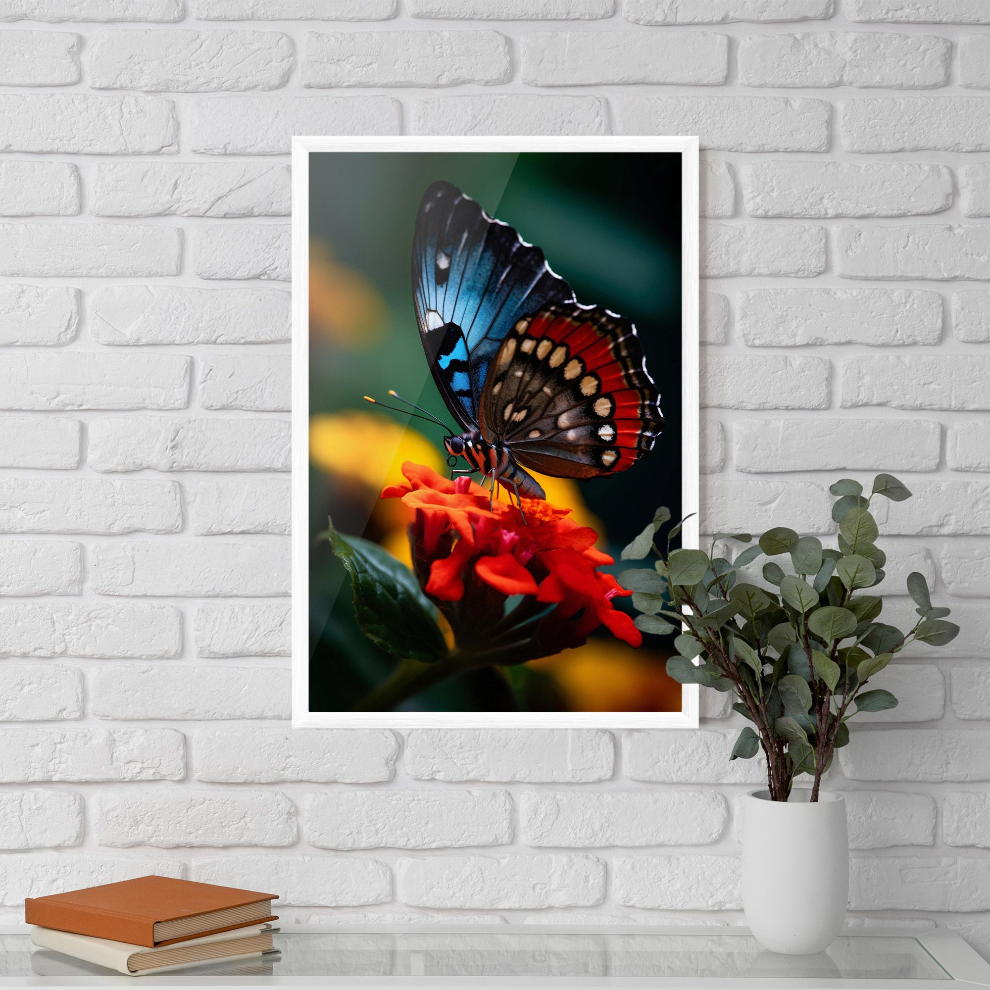 Blue Red Butterfly mockup 5