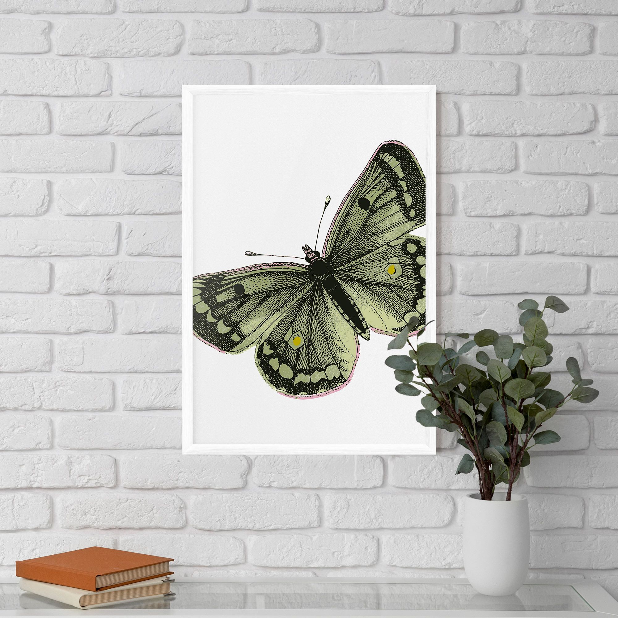 Grey Yellow Butterfly mockup 5