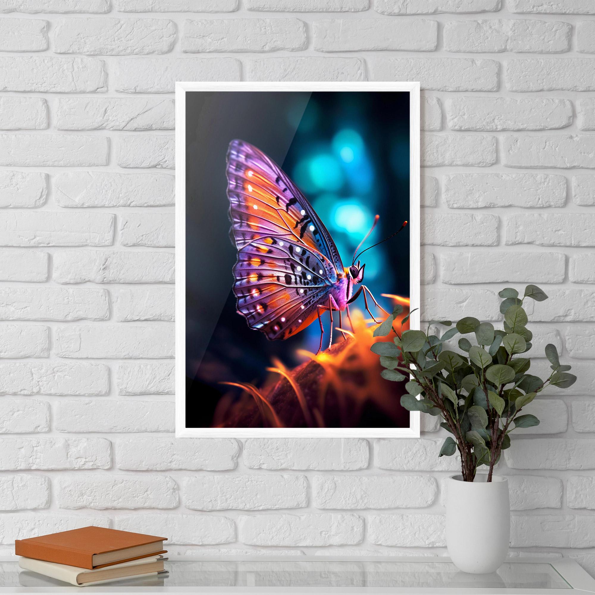 Keretezett Poszter Purple Orange Butterfly mockup 5