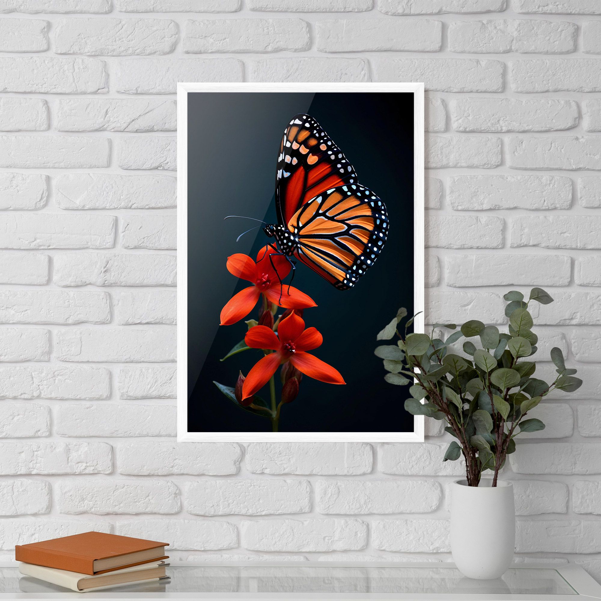 Red Flower Butterfly mockup 5