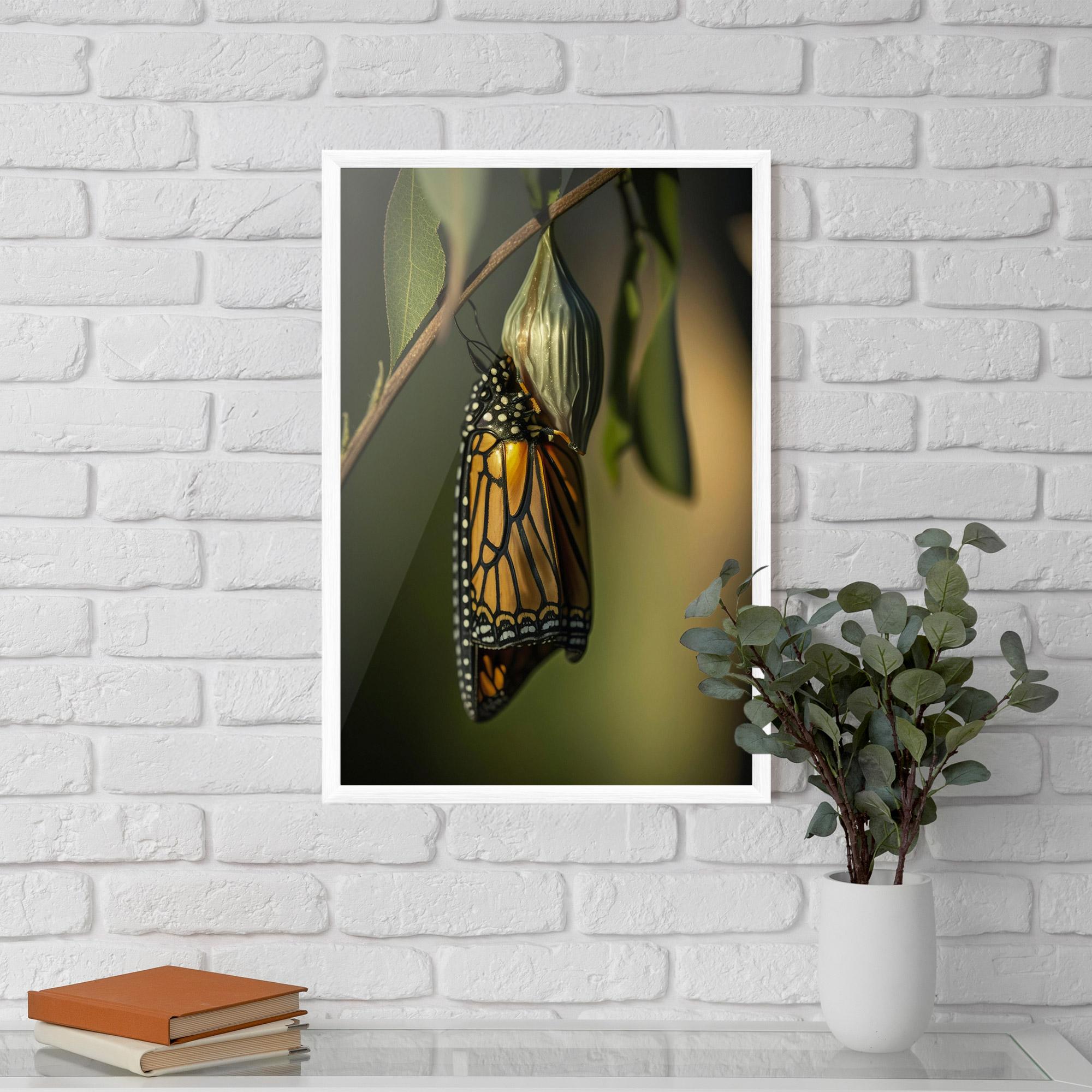 Keretezett Poszter Yellow Black Butterfly mockup 5